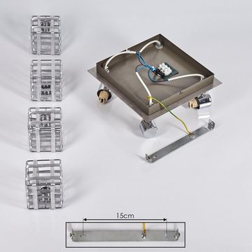 hofstein Deckenleuchte »Pupafratta« Deckenlampe aus Metall/Glas in Silberfarben/Chromfarben, ohne Leuchtmittel, mit verstellbaren Schirmen Echtglas, G9, mit Lichteffekt