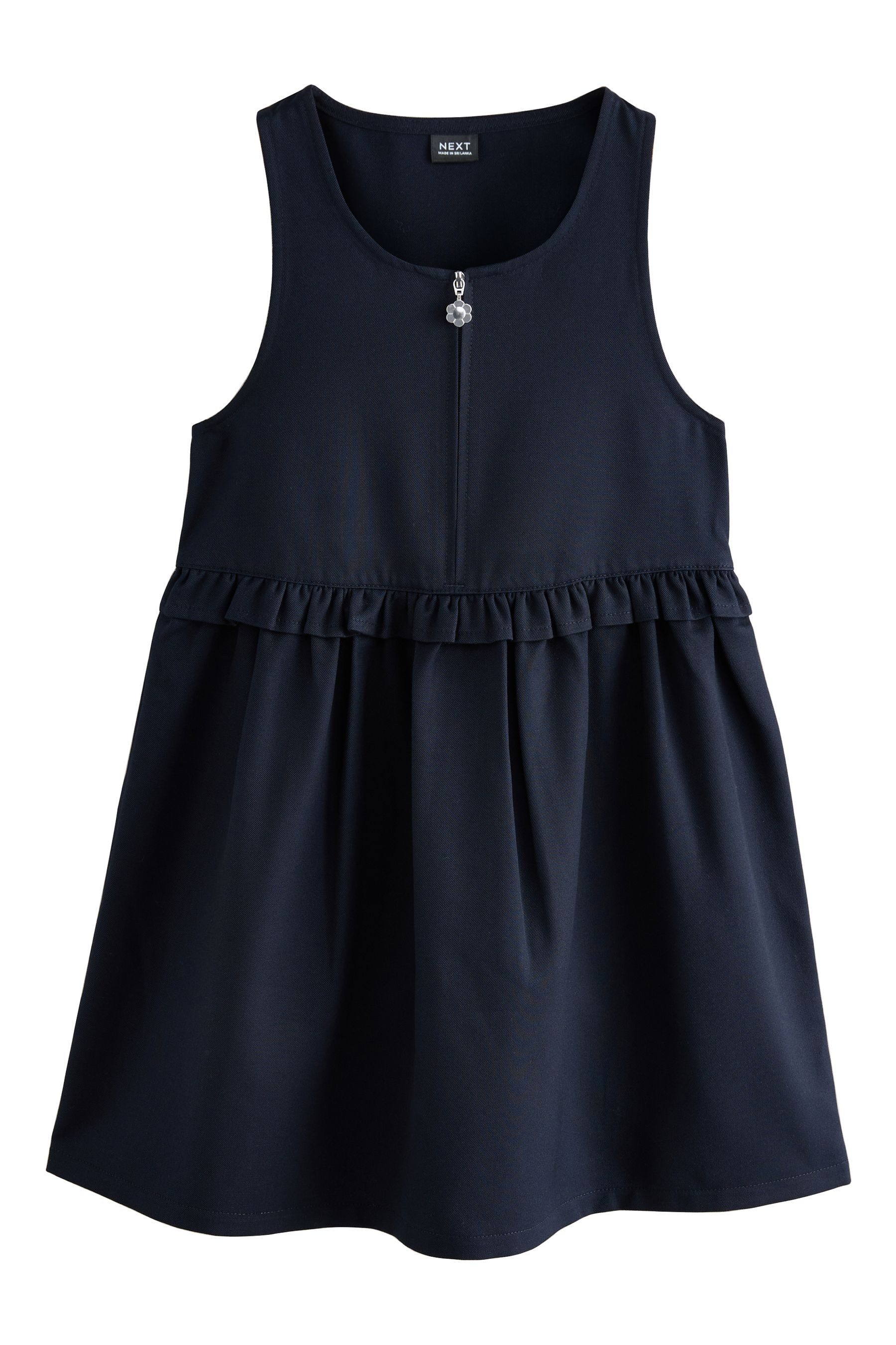 Next Latzkleid Latzkleid mit Reißverschluss vorne und Rüschen (1-tlg)