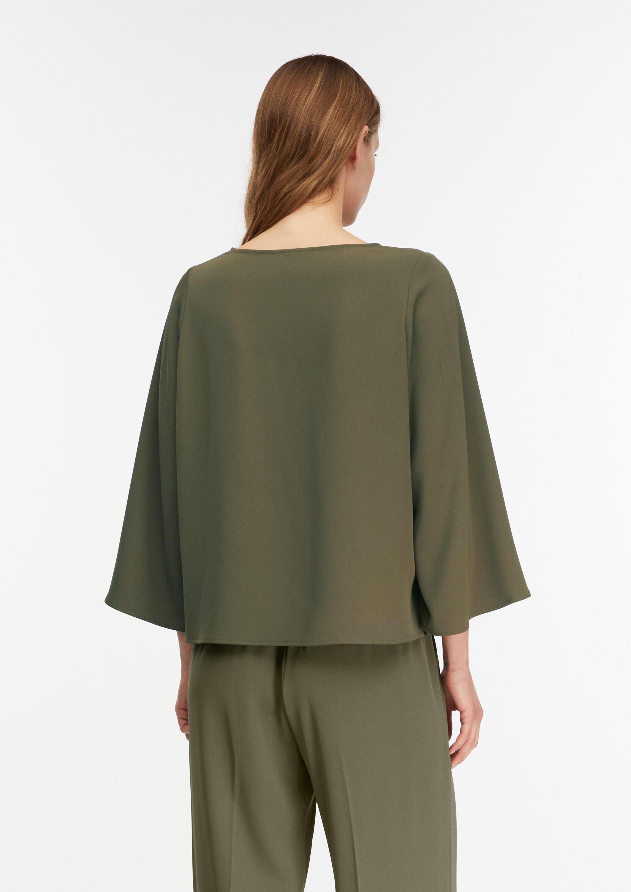 comma Kurzarmbluse Bluse Fließende Bluse mit weiten Ärmeln