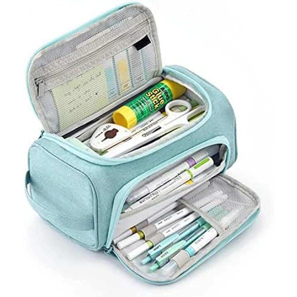 Coonoor Federmäppchen 3 Fächer Große Kapazität Mäppchen Federtasche Stiftetasche, Pencil Case Bleistifttasche für Schule & Büro