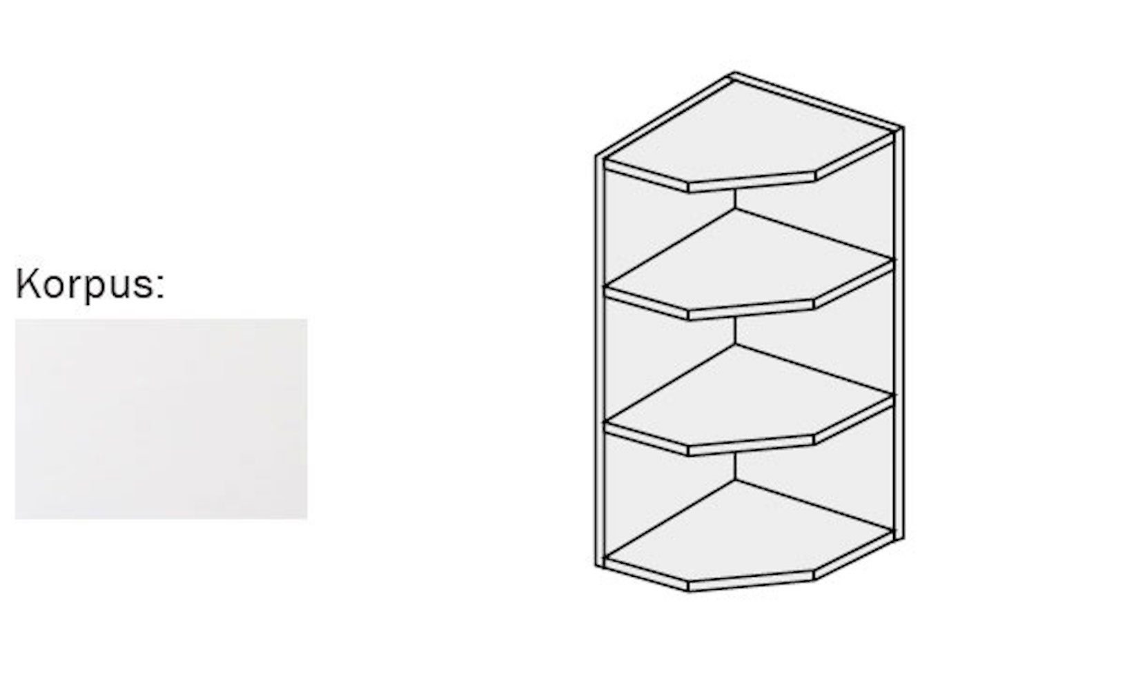 Feldmann-Wohnen Eckschrank ESSEN TREND 30cm weiß mit 3 Ablageböden