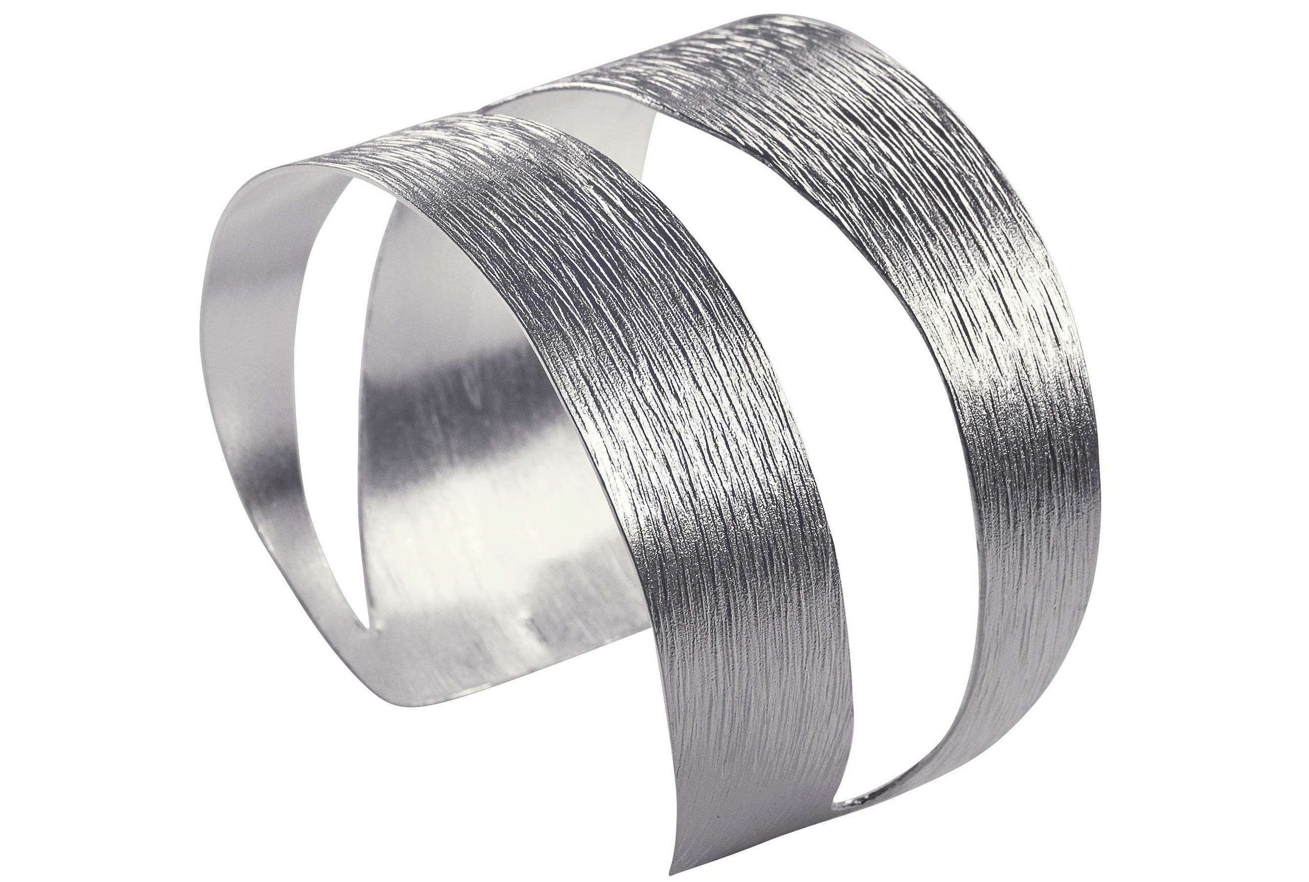 SILBERMOOS Armreif Armreif mit diagonaler Aussparung, 925 Sterling Silber