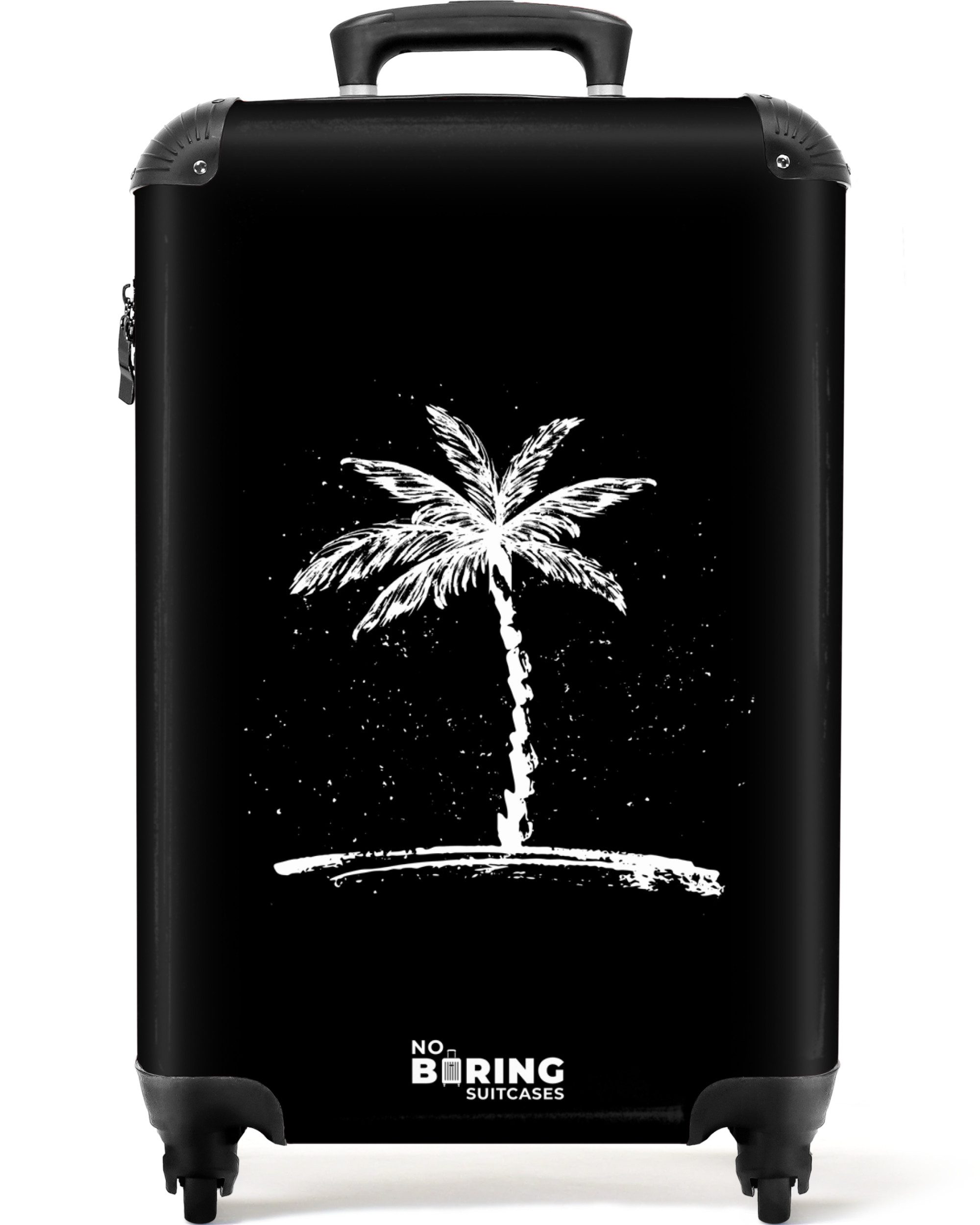 NoBoringSuitcases.com© Hartschalen-Trolley Schwarze und weiße Palme günstig online kaufen