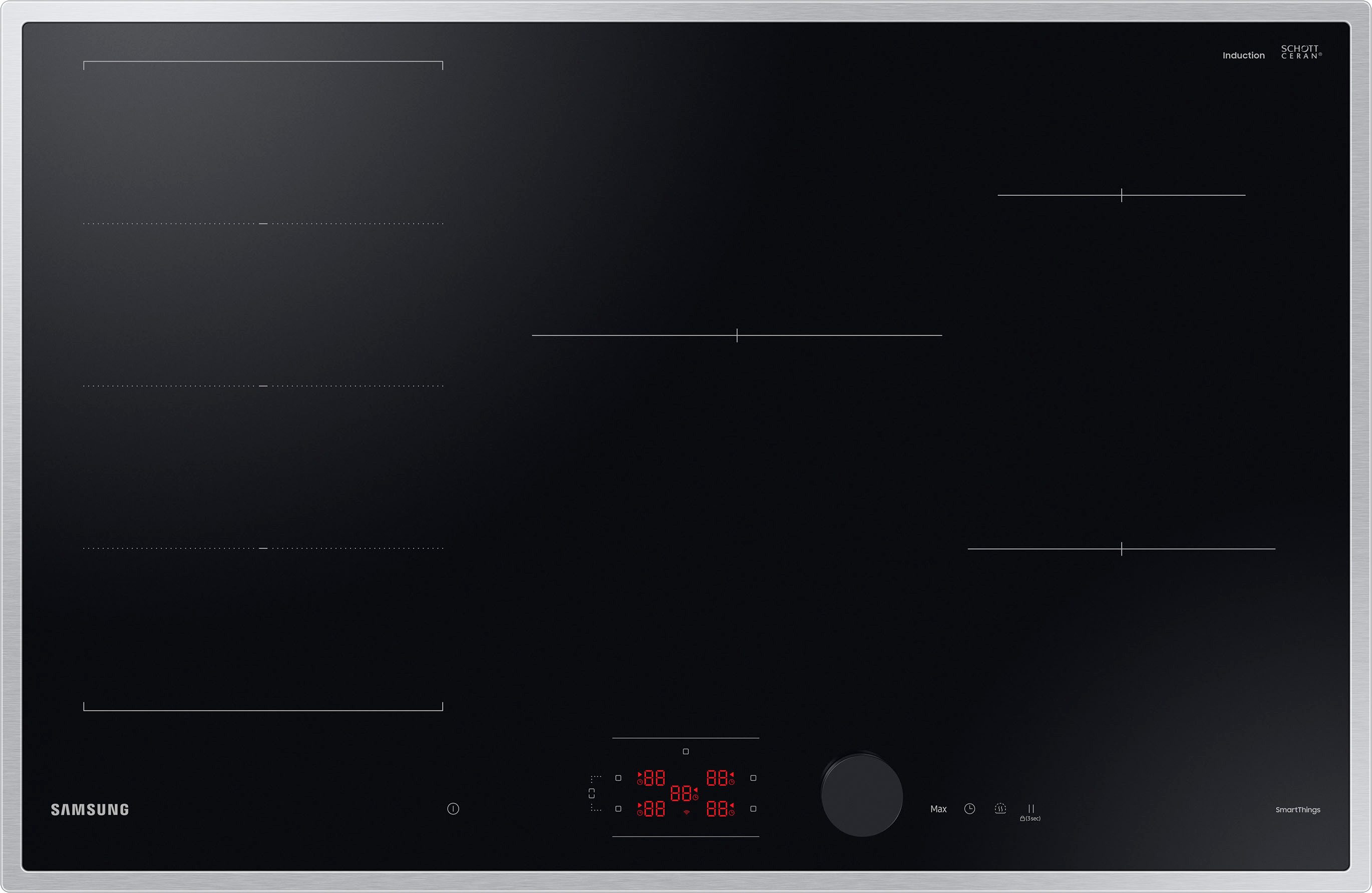 Samsung Flex-Induktions-Kochfeld NZ8500BM NZ85C6058HK/U1, Mehr Flexibilität und viel Platz deine Pfannen & Töpfe. Mit WiFi