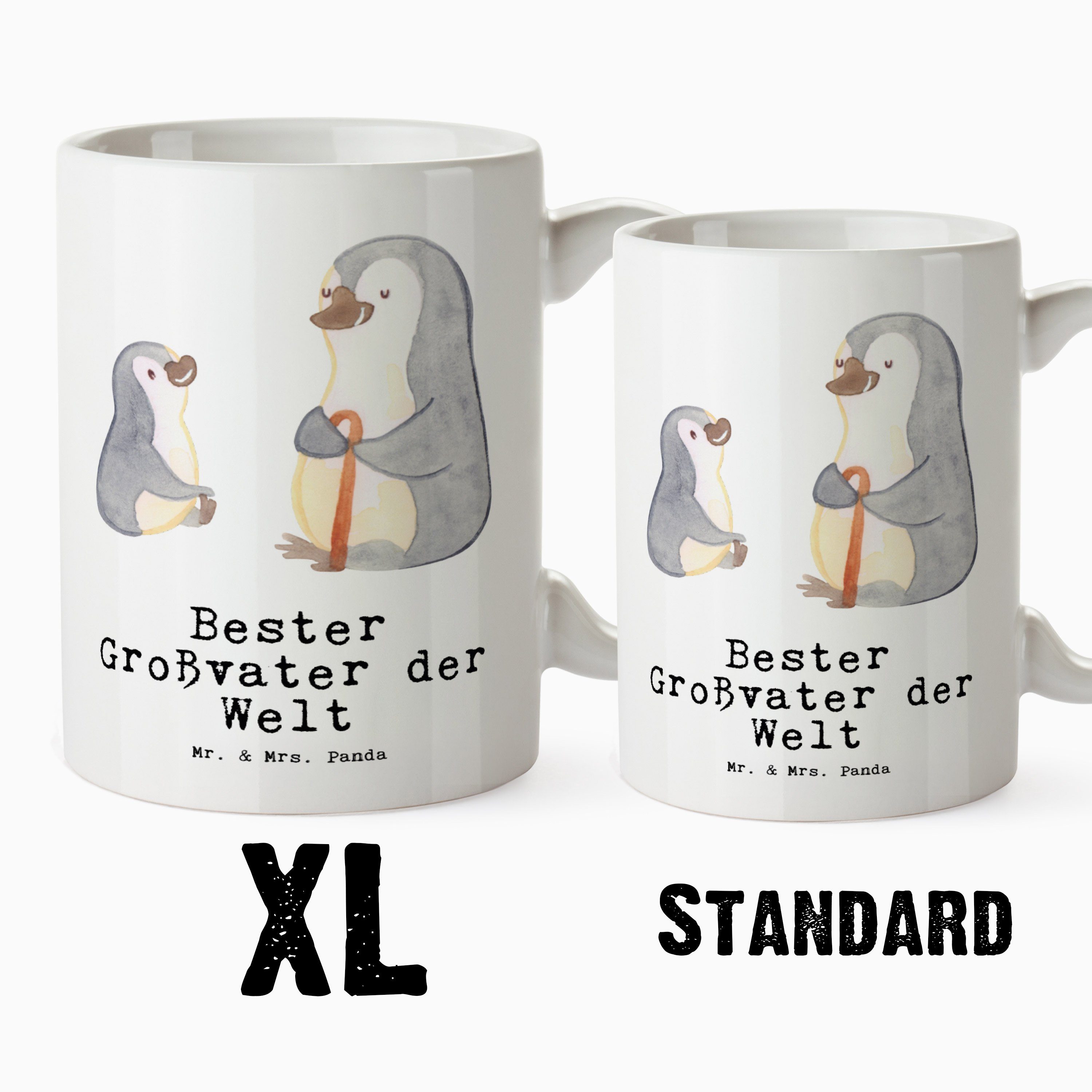 Großvater XL Tasse Tasse Welt Mrs. Weiß & der Keramik XL Bech, Mr. Bester - Panda Pinguin Enkelin, - Geschenk,