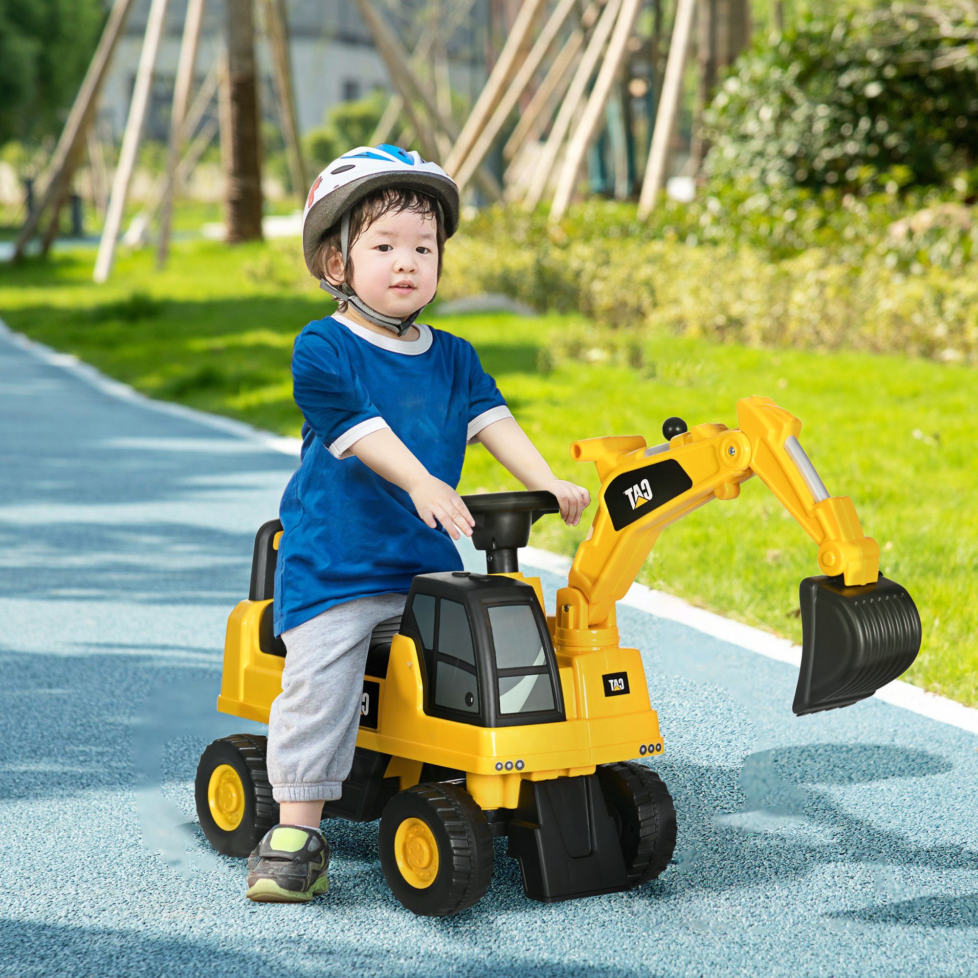 HOMCOM Rutscher Kinderbagger mit beweglicher Schaufel, günstig online kaufen