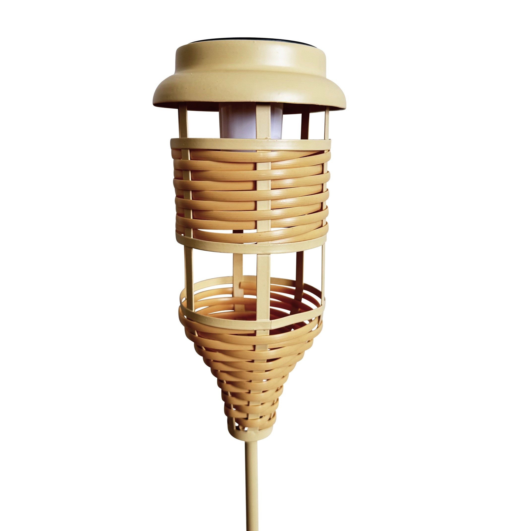 Online-Fuchs Gartenstecker - 2 Gartenfackeln mit LED-Solarbeleuchtung - Outdoor, Boho Stil (LEDs simulieren ein flackerndes Feuer, 90 cm groß) Dekoration für Garten, Terrasse und Balkon
