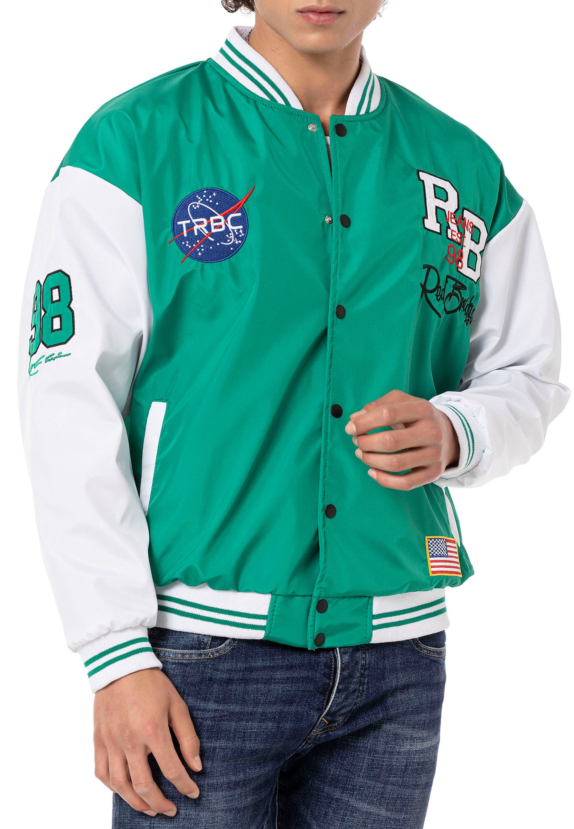 RedBridge Collegejacke im sportlichen Varsity-Look Baseballjacke Lässiger Oversized-Schnitt