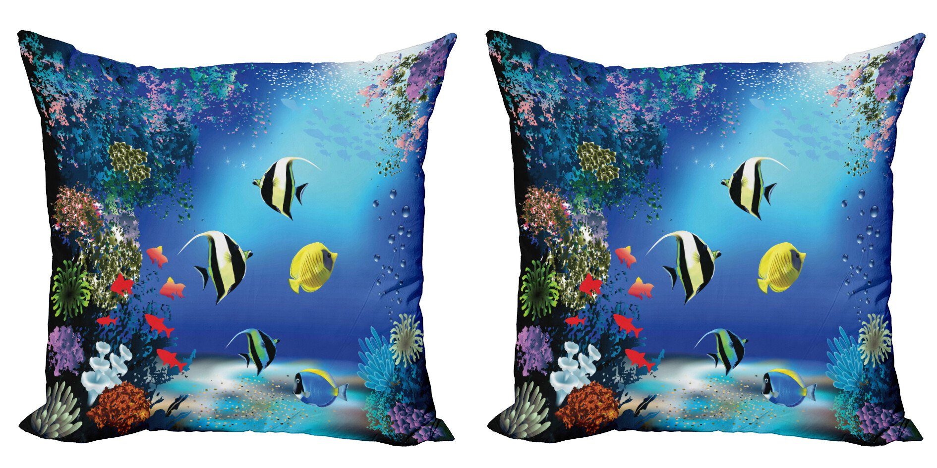 Kissenbezüge Modern Accent Doppelseitiger Digitaldruck, Abakuhaus (2 Stück), Meer Ocean Coral Reefs Tropic