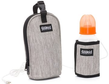 Fillikid Babyflaschenwärmer hellgrau melange, mit USB Anschluss zum Erwärmen der Babyflasche