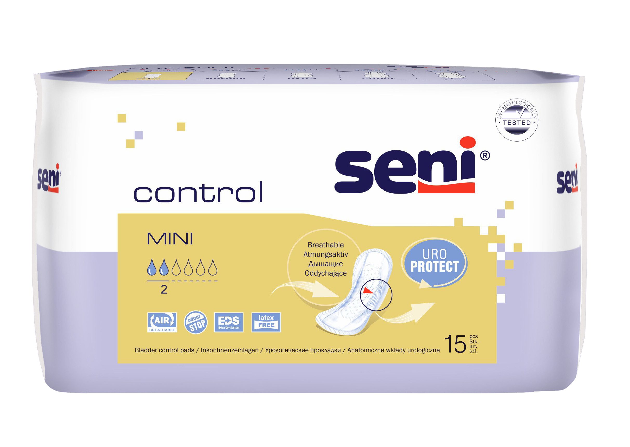 seni Inkontinenz-Einlage Seni Control Mini 40 x 15 Stück, 2 von 6 Tropfen, Mini Gr.