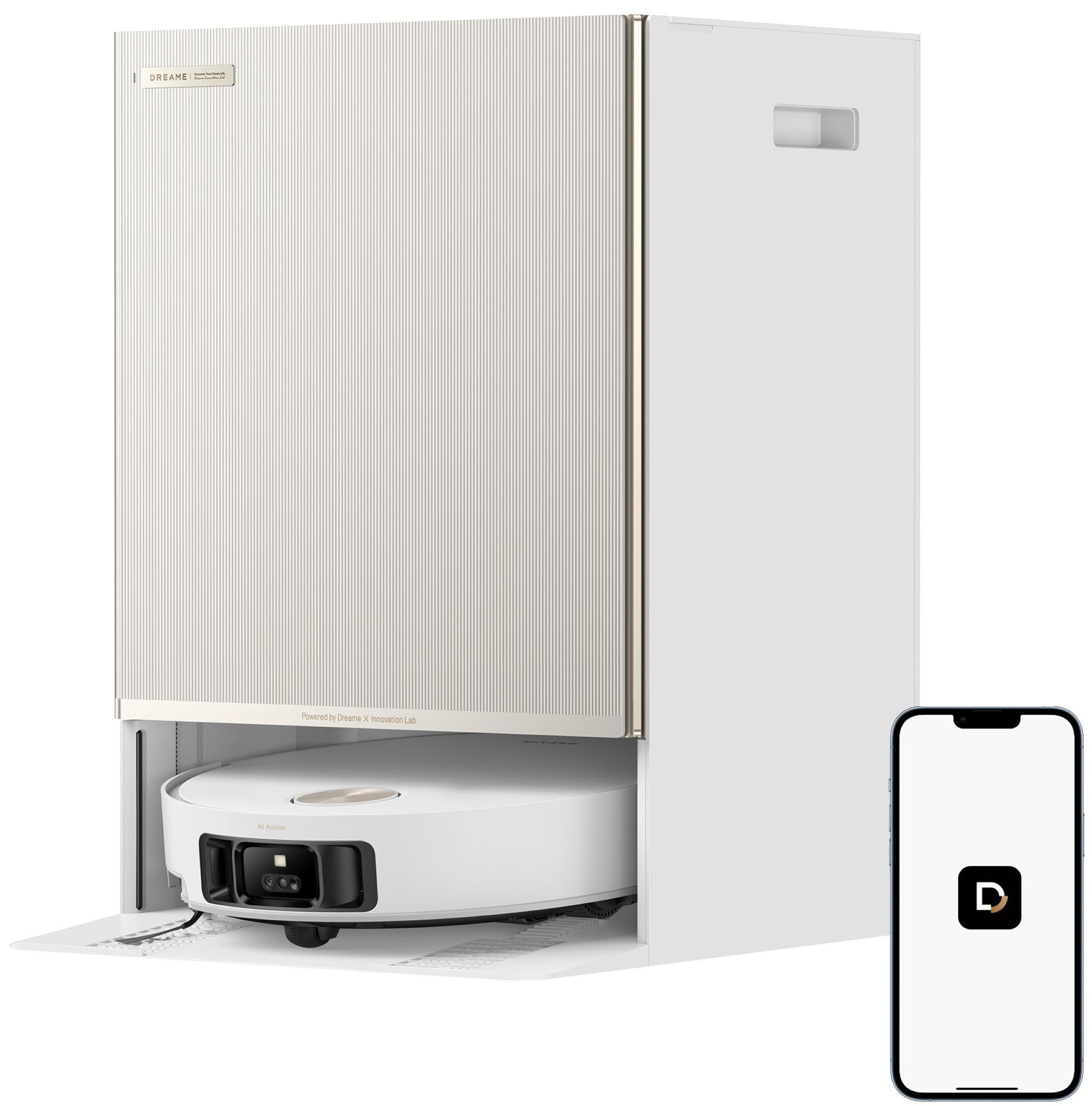 Dreame Вакуумний робот mit Wischfunktion Matrix 10 Ultra White, 700 W, mit Beutel, Mop-Wechsel, drei Reinigungsmittel, überwindet Hindernisse, 30.000 Pa