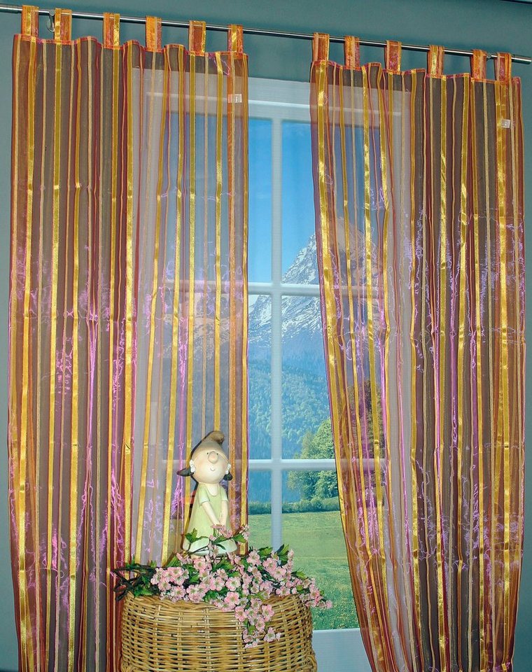 Gardine Seebensee, HOSSNER - ART OF HOME DECO, Schlaufen (1 St), transparent,  Schlaufenschal im zeitlosen Design
