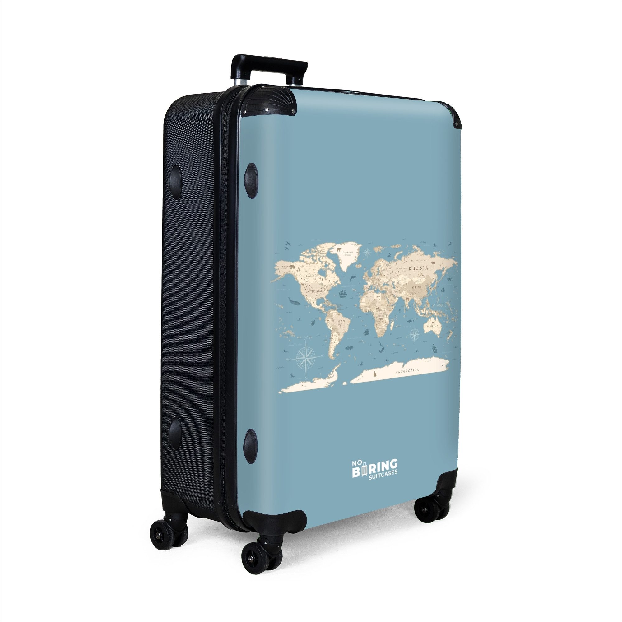 NoBoringSuitcases.com© Hartschalen-Trolley Weltkarte - Ozean - günstig online kaufen