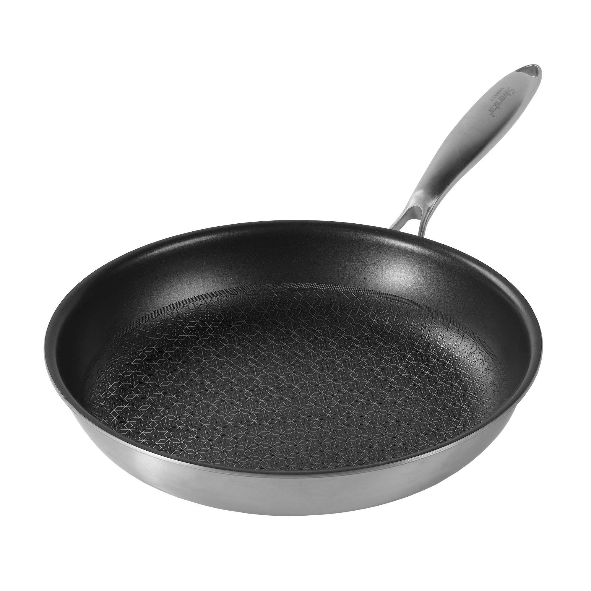 STONELINE Bratpfanne Silverstar® Edelstahlpfanne 28 cm mit Antihaftbeschichtung für, Aluminium, Edelstahl (1-tlg), Edelstahl, für scharfes Anbraten