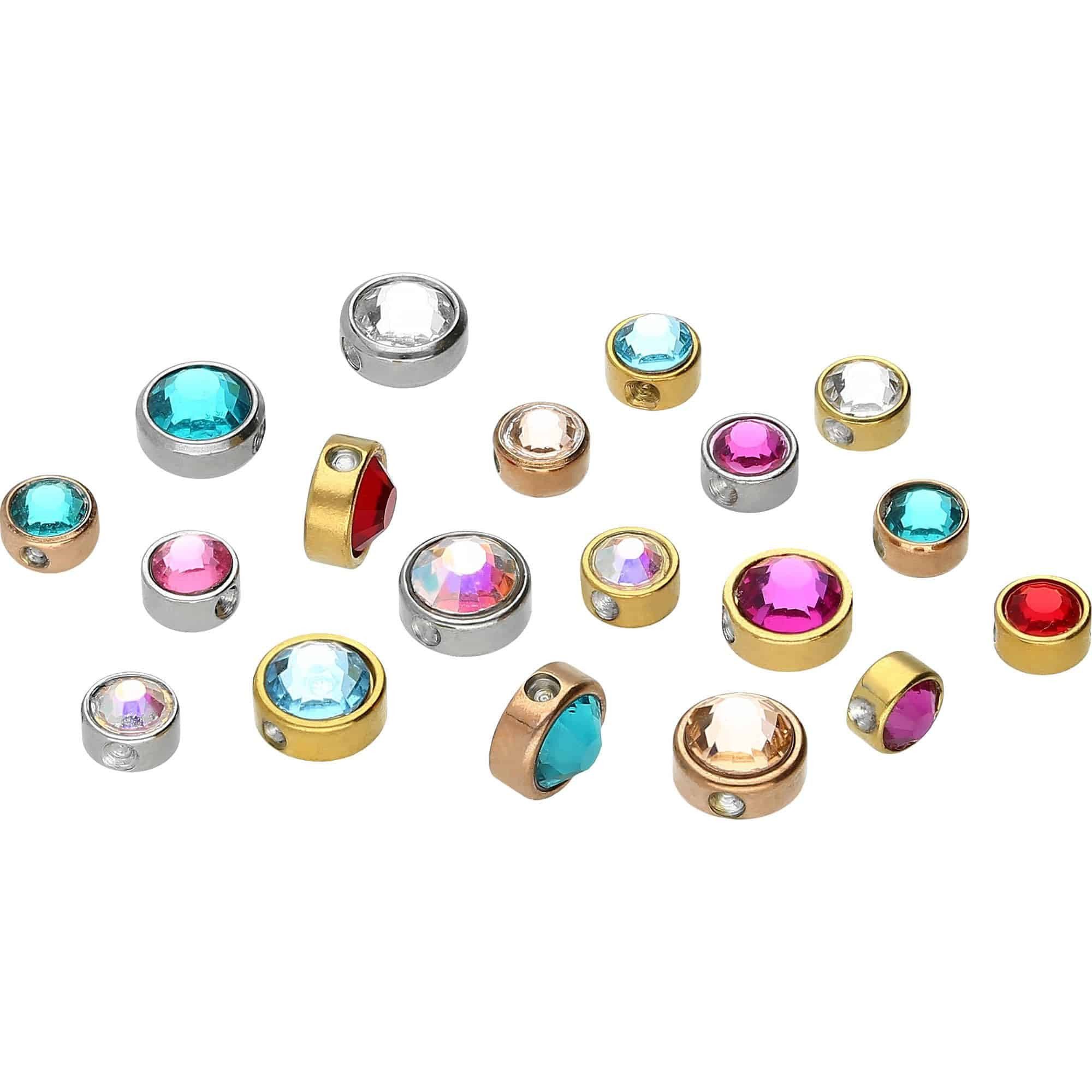 PIERCINGLINE Piercing-Set Chirurgenstahl Klemmdisc KRISTALL (Klemm-Aufsätze, 1-tlg)