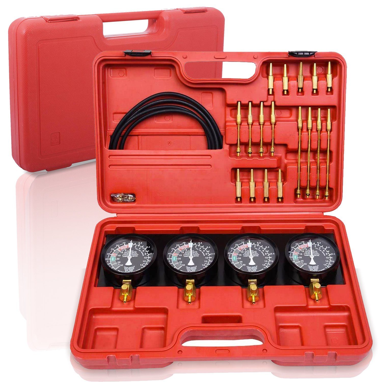 Clanmacy Multitool Synchrontester Synchron-Vergaser-Testgerät mit 4 Synchronuhren