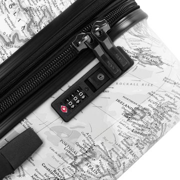 Heys Hartschalen-Trolley Journey 3G schwarz/weiß, 76 cm, 4 Rollen, Hartschalen-Koffer Koffer groß TSA Schloss Volumenerweiterung