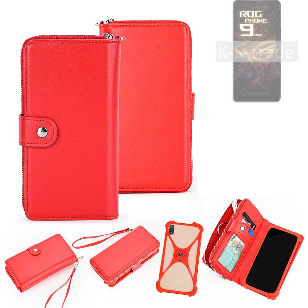 K-S-Trade Handyhülle für Asus ROG Phone 9 Pro, 2in1 Schutzhülle Portemonnee Handyhülle mit Bumper Hülle Case