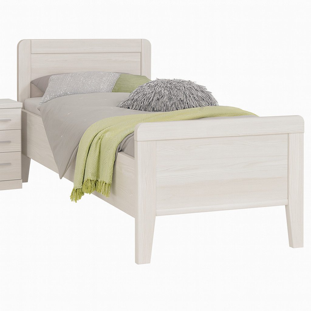 bv-vertrieb Bett Seniorenbett 100x200 weiss Komfortbett Liegehöhe verstellbar #3132, Seniorenbett 100x200 Struktur weiss Komfortbett - (3132)