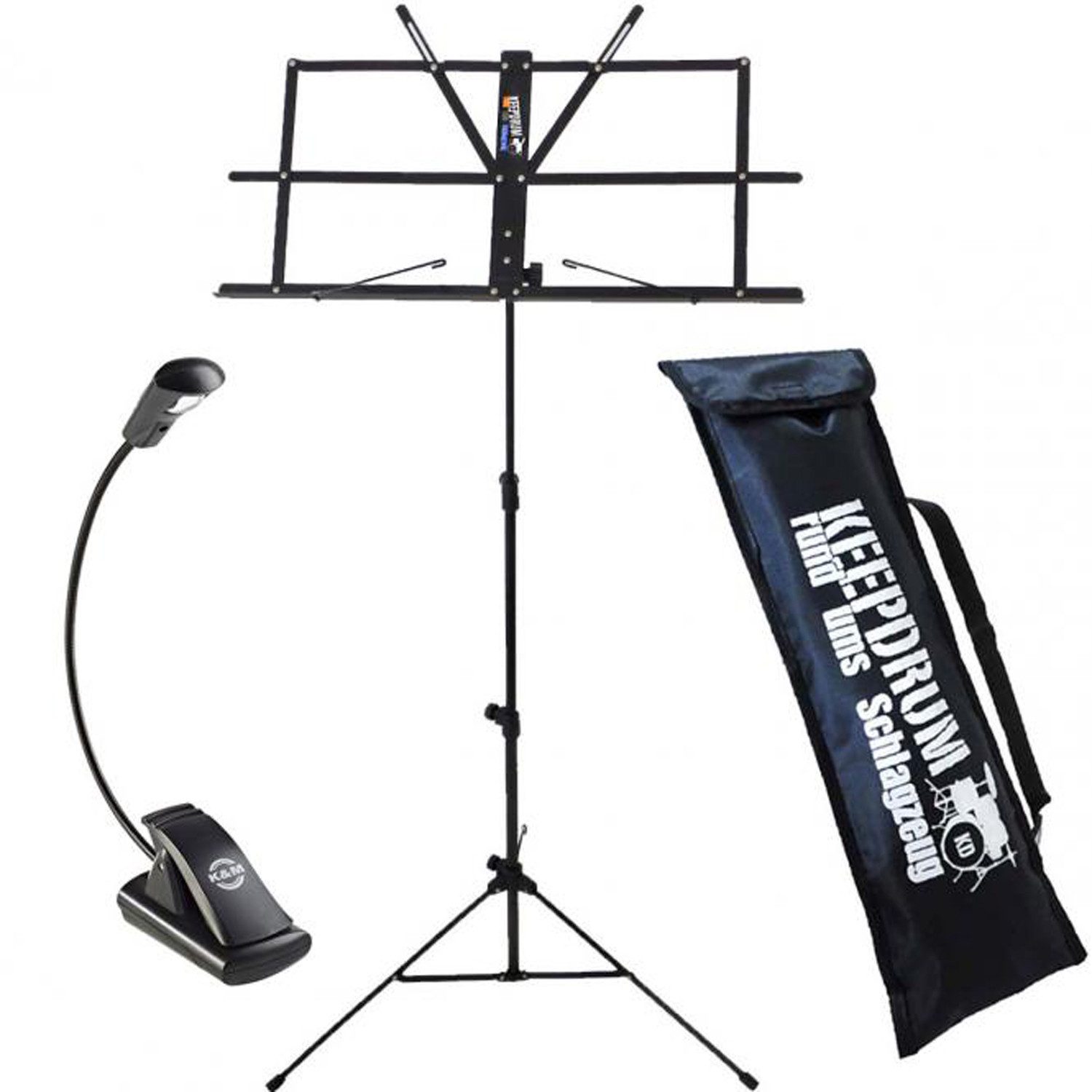 keepdrum Klemmleuchte keepdrum MUS2BK Notenpult Schwarz K&M Leuchte