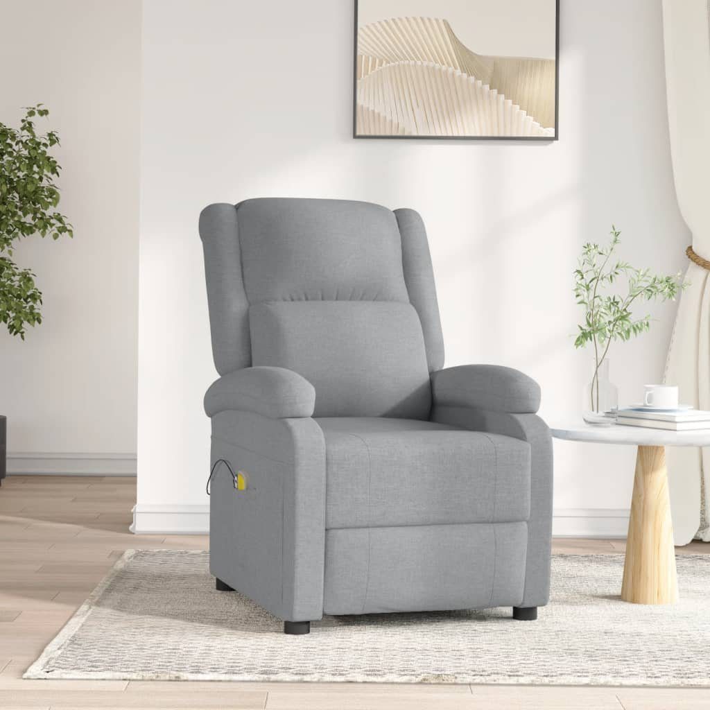 vidaXL Massagesessel Massagesessel Elektrisch Hellgrau Stoff (1-St)