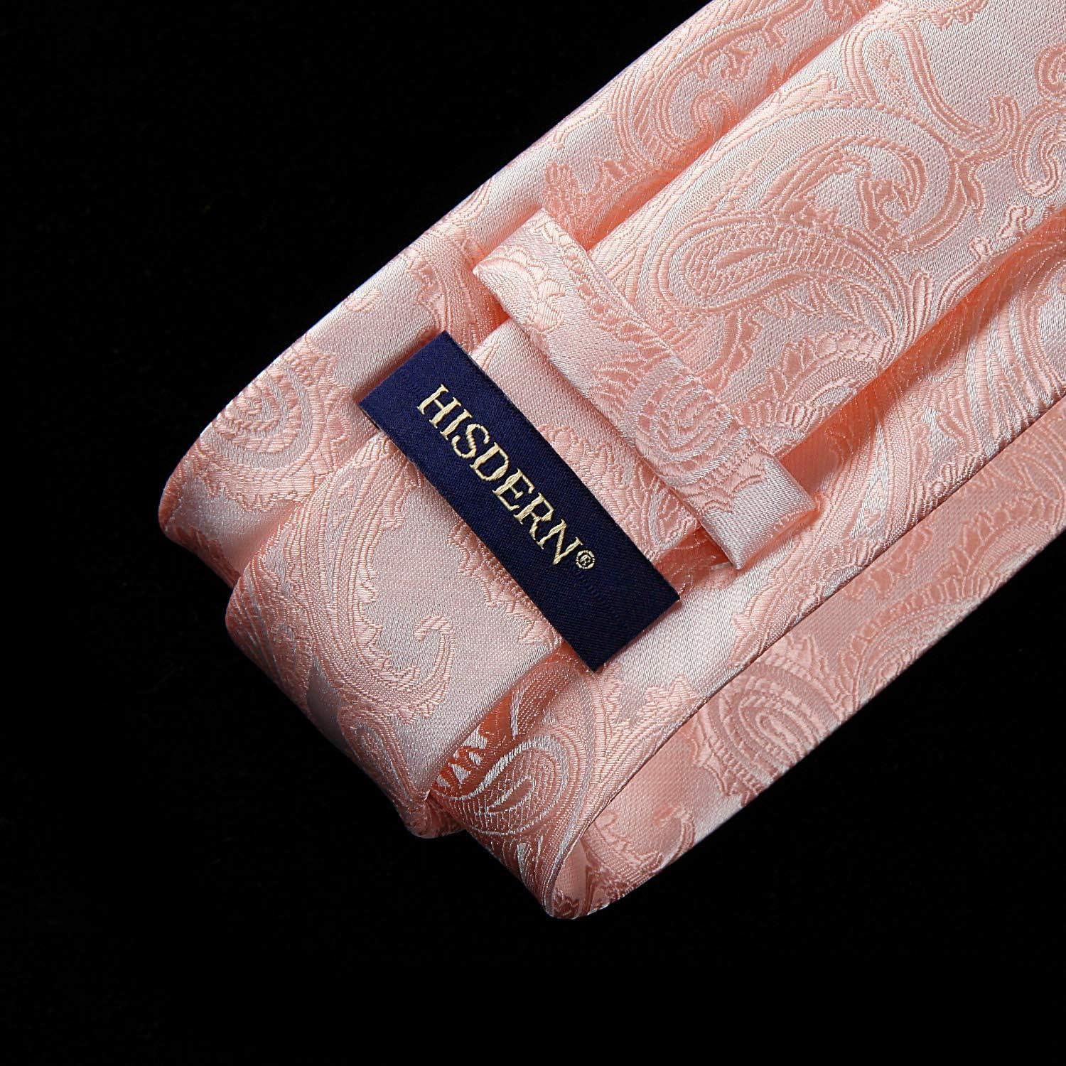 LuxusKollektion Krawatte Krawattenset Herren Hochzeit Einstecktuch Einheitsgröße B-rosa-1