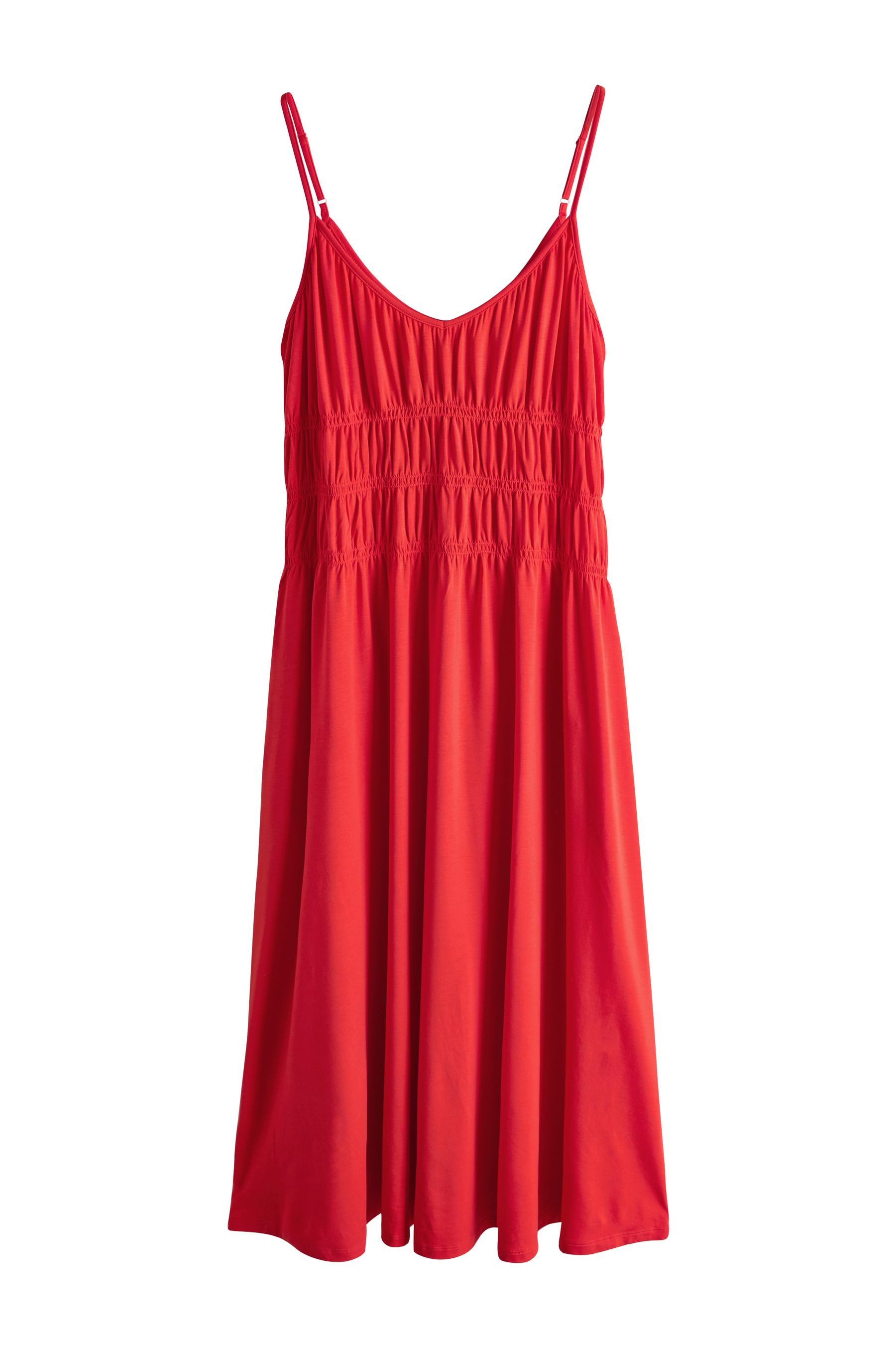 Next Midikleid Gesmoktes Minikleid mit dünnen Trägern (1-tlg)