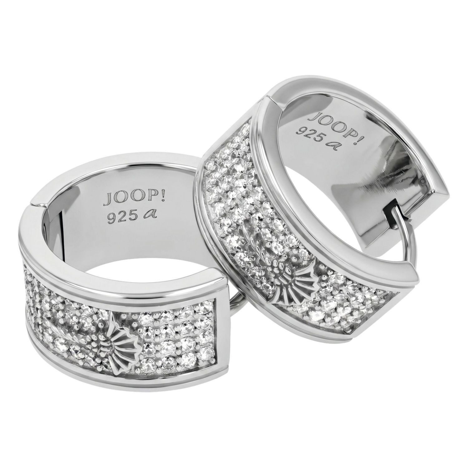 JOOP! Paar Creolen JOOP! Creolen für Damen, Silber 925, Zirkonia (Creole, 2-tlg)