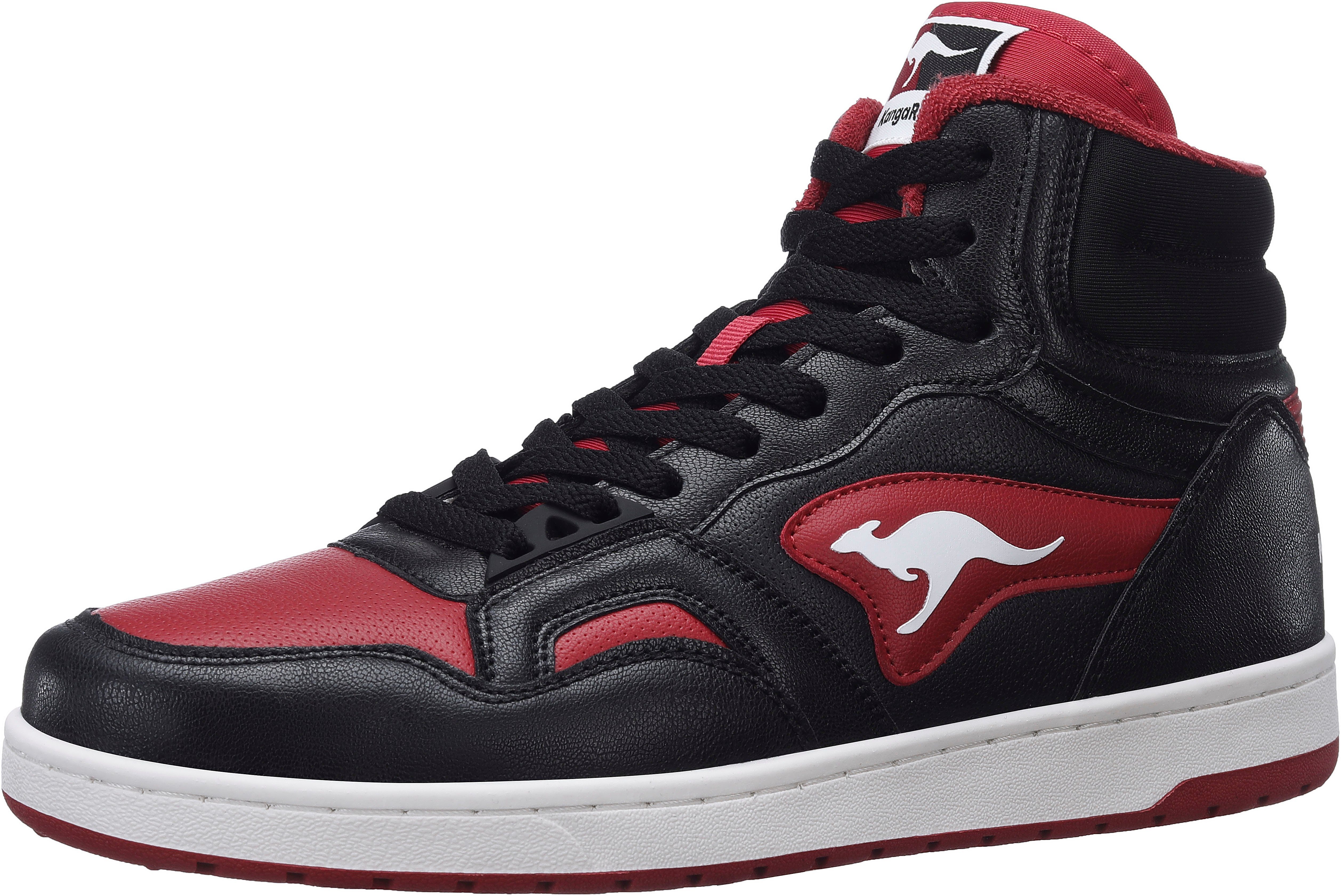 KangaROOS K-Slam Point Mid Sneaker schwarz-rot | High Top Sneaker