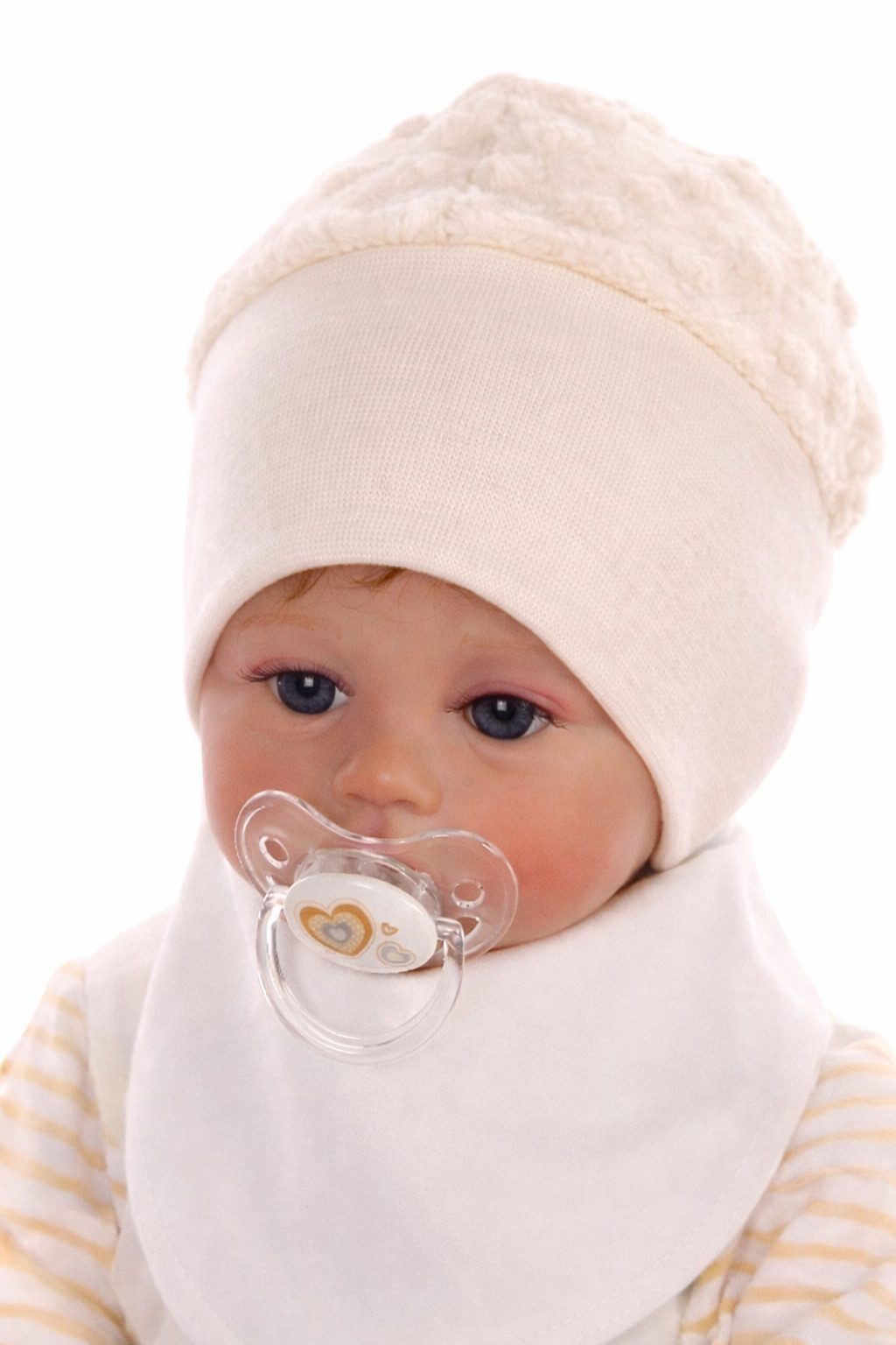 La Bortini Erstlingsmütze Baby Mütze doppellagig Erstlingsmütze für Neugeborene unisex warm, weich, 32 33 34 35 36 37 38 39 40 41 42 43 44 45 46