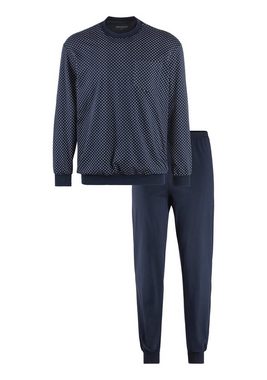 Schiesser Pyjama "Dark Sapphire" (2 tlg) mit Brusttasche, weiche Single-Jersey-Qualität, auch in großen Größen