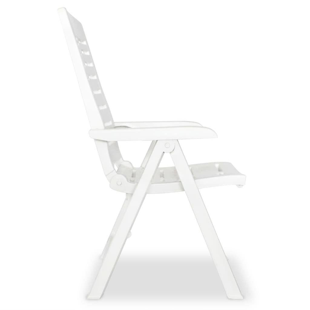 Kunststoff Gartenstuhl furnicato Garten-Liegestühle 4 Stk. Weiß