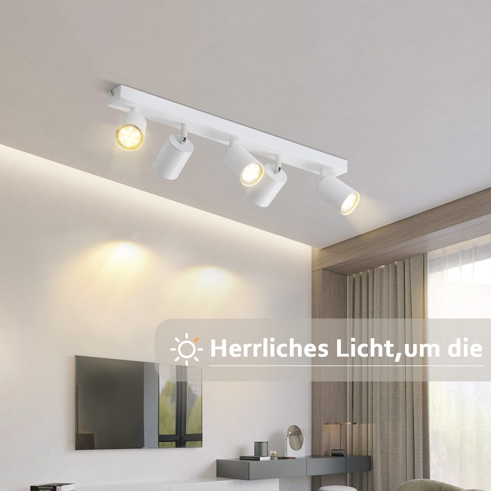 Nettlife Deckenstrahler Weiß Wohnzimmer 1/2/3/4/5/6 Flammig günstig online kaufen