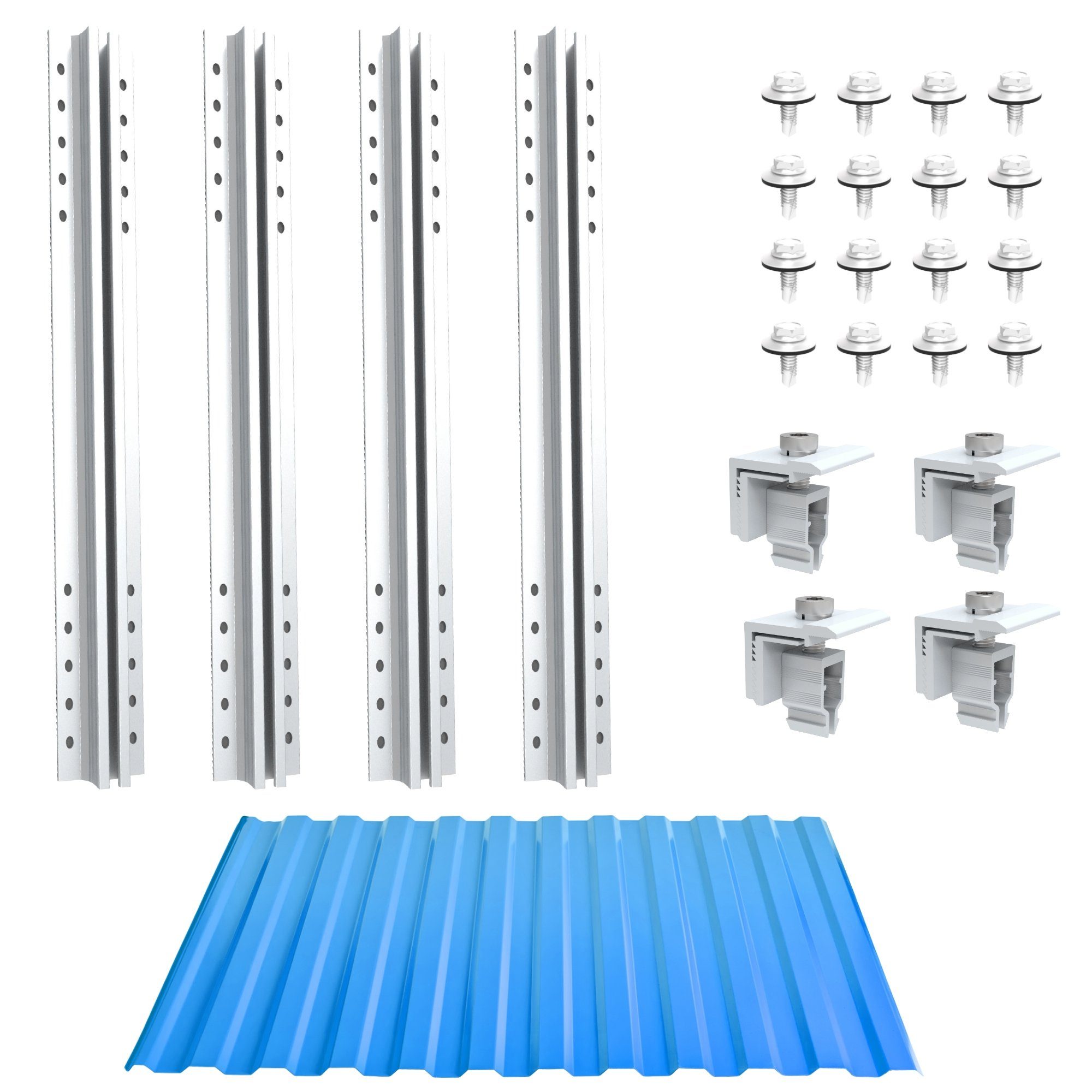 NuaSol Solarmodul-Halterung Trapezblechdach-Montageset Kurzprofil 40 cm
