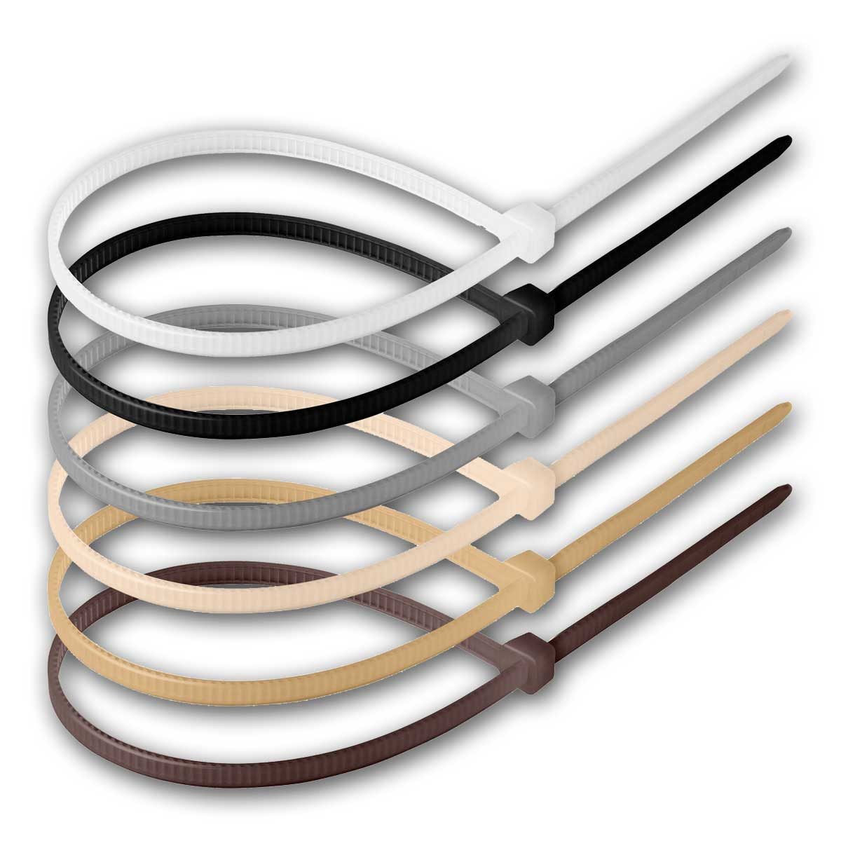 world-trading-net Kabelbinder Kabelbinder-Sortiment 120-teilig 4,8x300mm, BEIGE