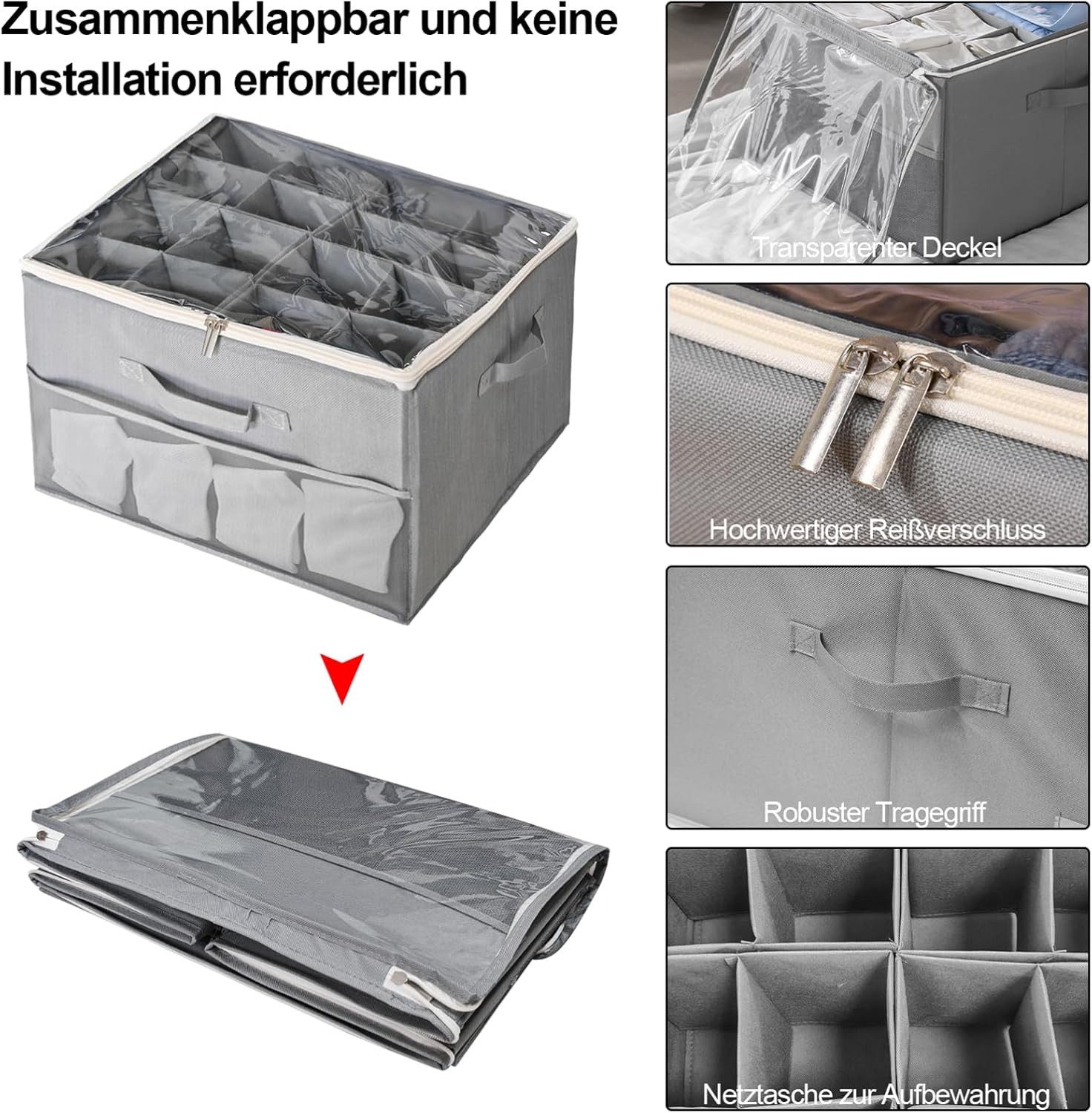 FELIXLEO Schuhbox Schuh Organizer mit GriffeSchuhboxen Großer Faltbar Stoff Schuhbox (1 St) – Bild 2 von 5