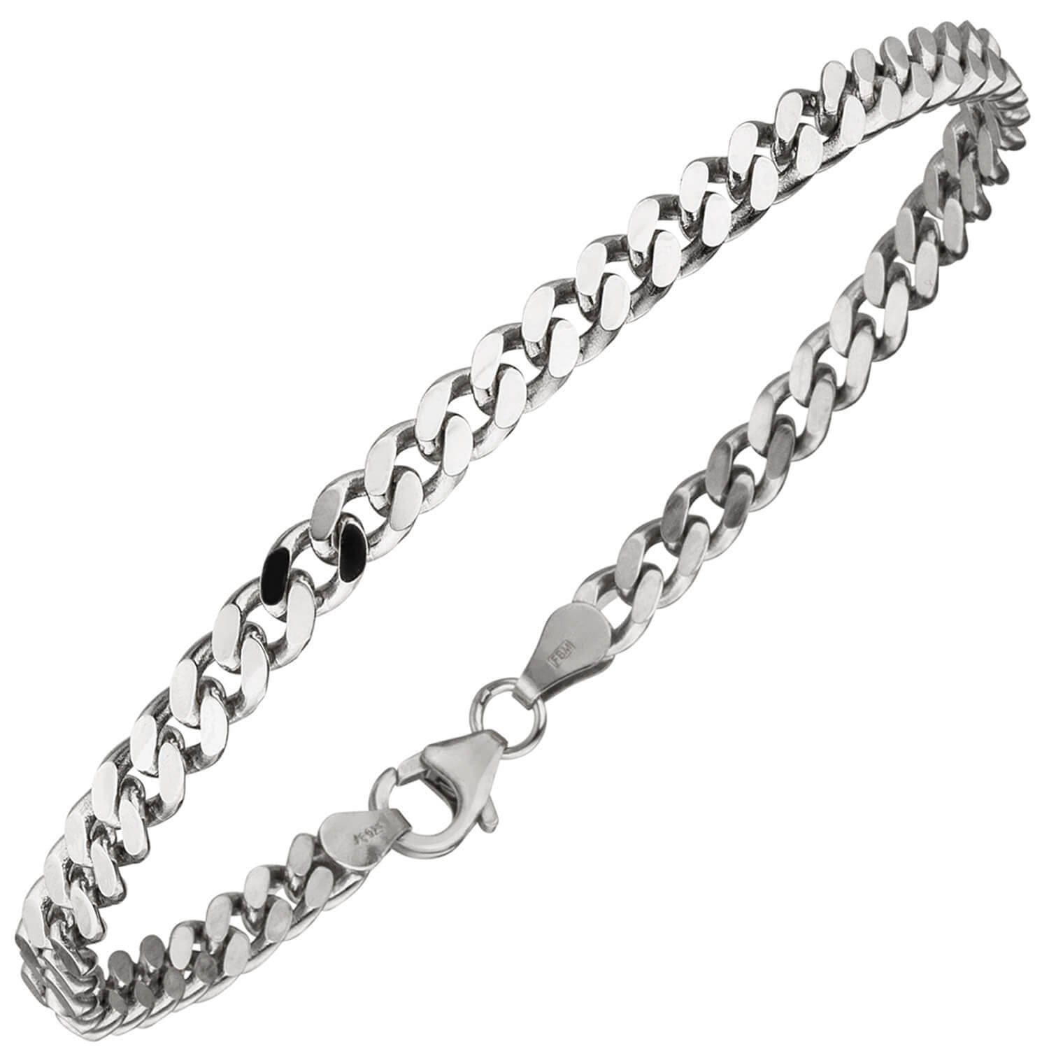 Schmuck Krone Panzerarmband 4,6mm Panzer-Armband aus 925 Silber, 21cm, Silber 925