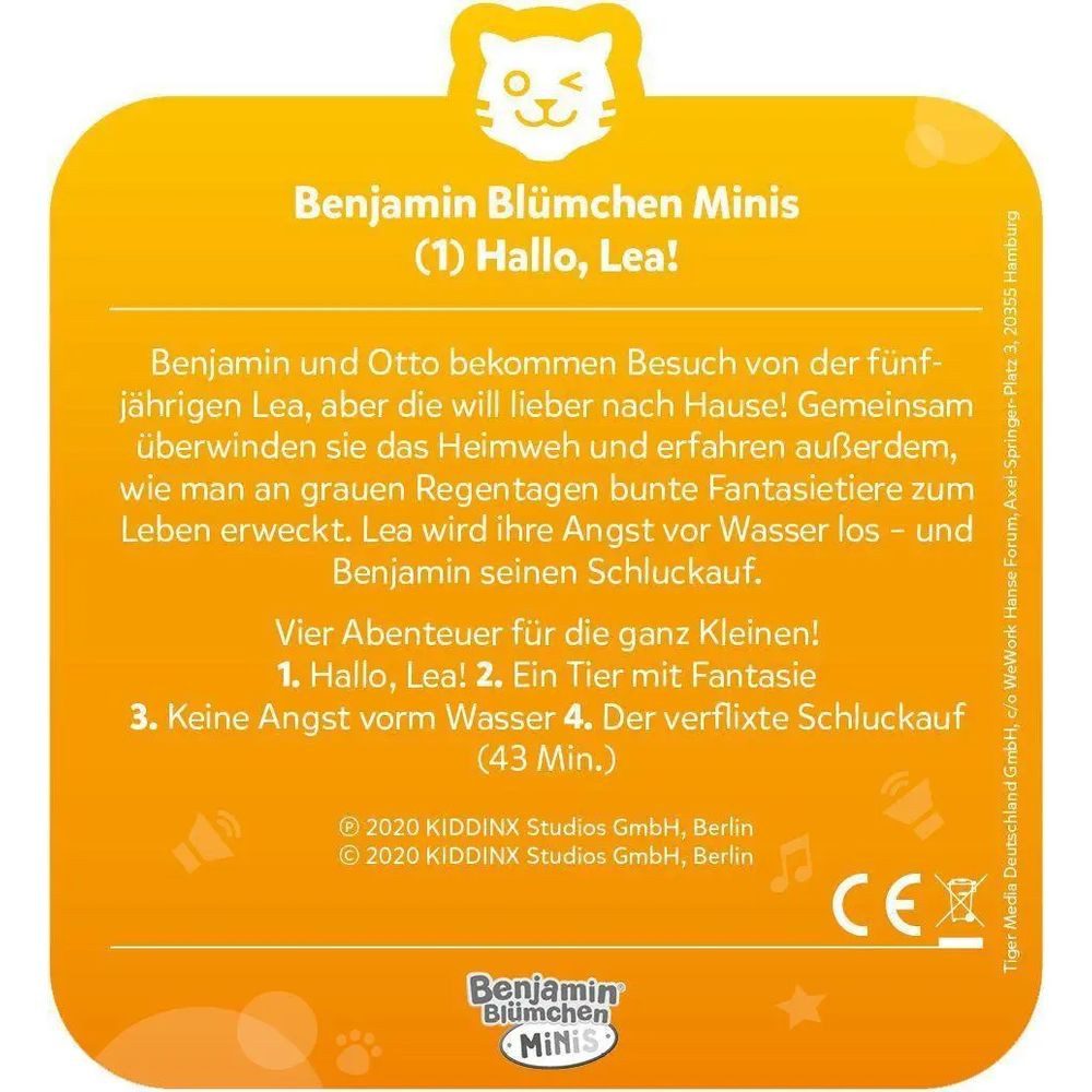 Tiger Media Deutschland GmbH Hörspiel tigercard - Benjamin Blümchen Minis - Hallo Lea