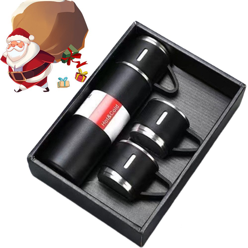 Isolierflasche 500ml Thermoflasche Auslaufsicher BPA-frei 12h warm/kühl mit 3 Deckeln
