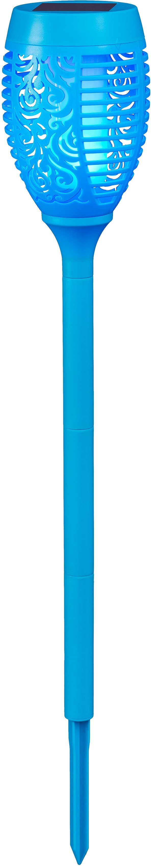 BONETTI LED Gartenfackel, Tageslichtsensor, LED fest integriert, LED Solar Gartenfackel mit realer Flamme