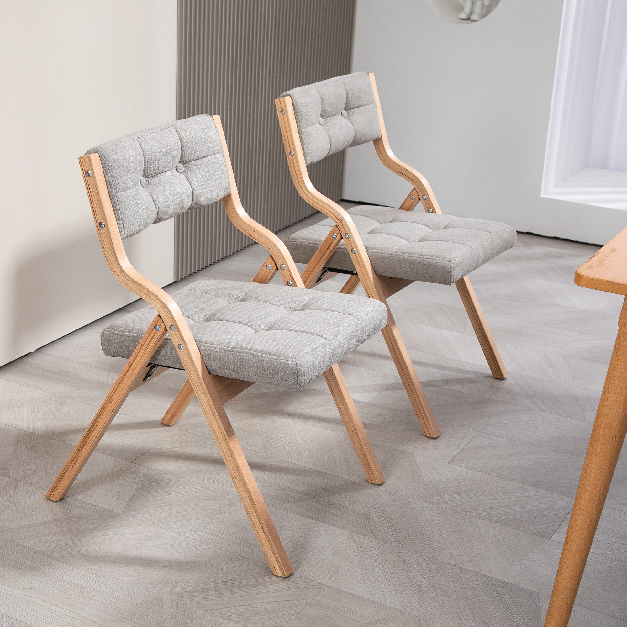 LIVIHOME Faltstuhl KS100 (Set, 2 St), Gestell aus FSC® Buchenholz, klappbar günstig online kaufen