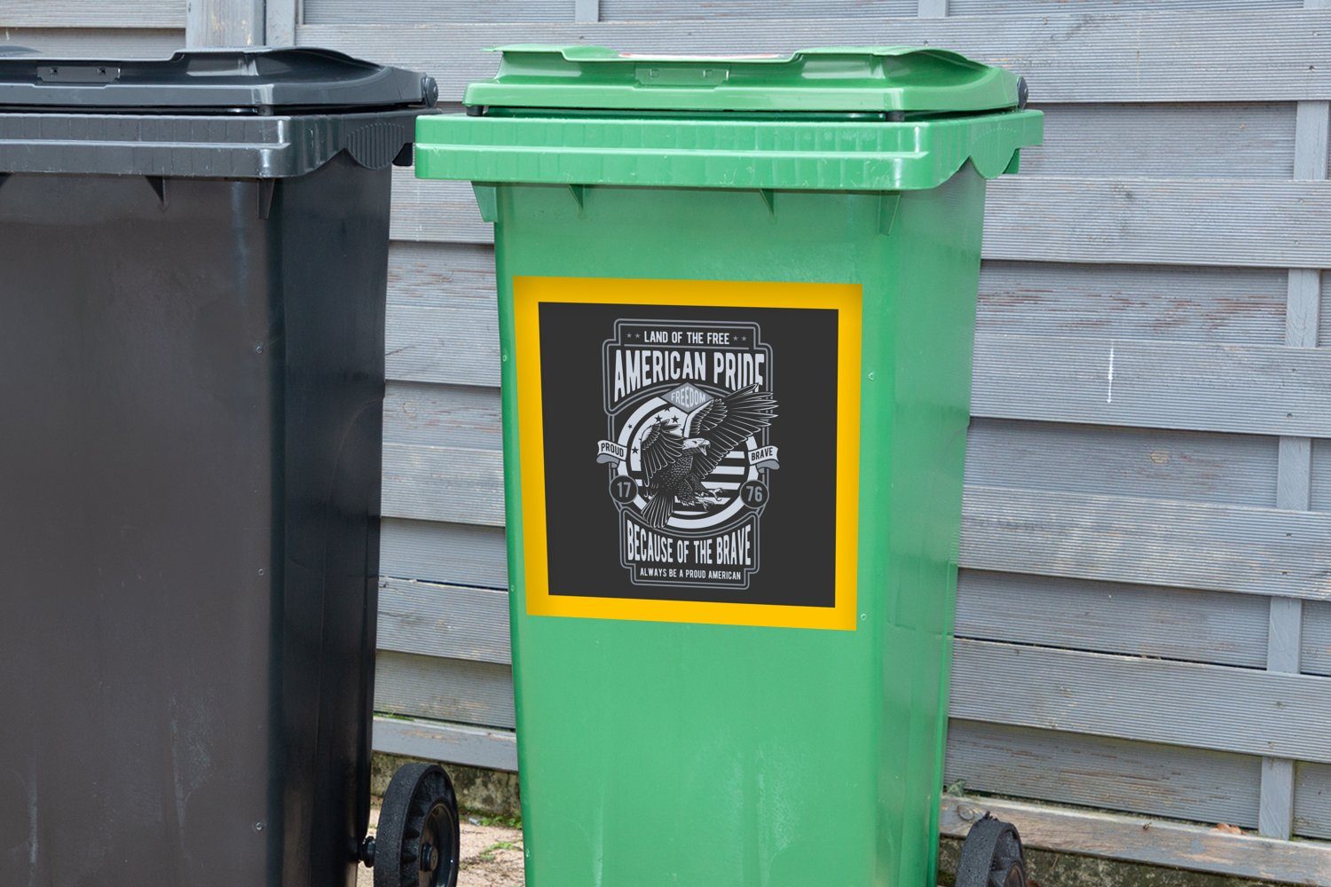 Vogel Sticker, Wandsticker (1 - Mülltonne, Amerika Mülleimer-aufkleber, Container, Abfalbehälter St), - Jahrgang MuchoWow
