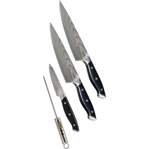 MediaShop Messer-Set Trusted Butcher (Set, 4-tlg), aus rostfreiem Edelstahl, ergonomischer Griff, perfekt ausbalanciert