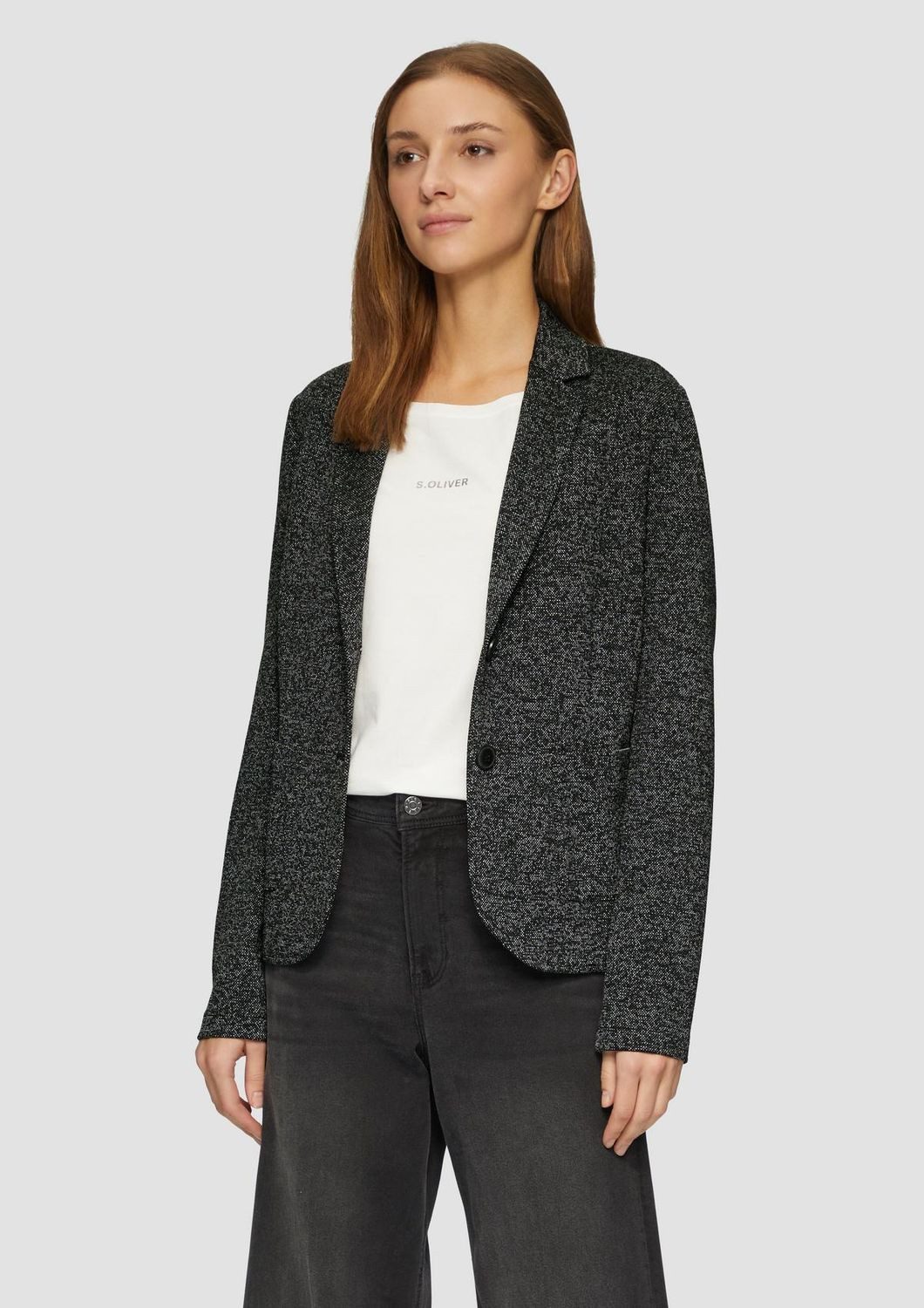s.Oliver Kurzblazer (1-tlg) meliert, Slim-Fit, Taschen, günstig online kaufen