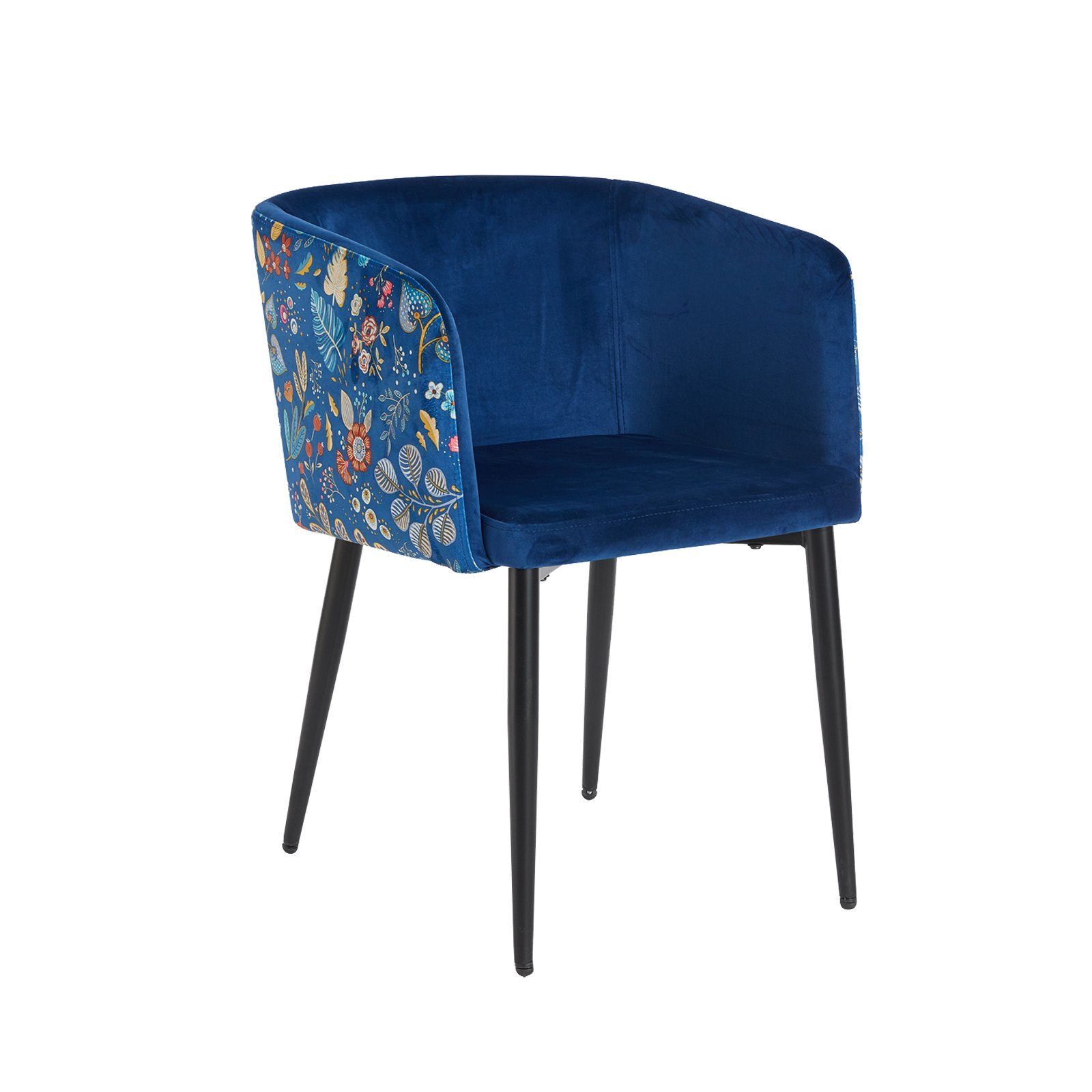 HTI-Living Esszimmerstuhl Stuhl Destin Blue Fantasy (Einzelstuhl, 1 St), Esszimmerstuhl Armlehnenstuhl Samt Muster