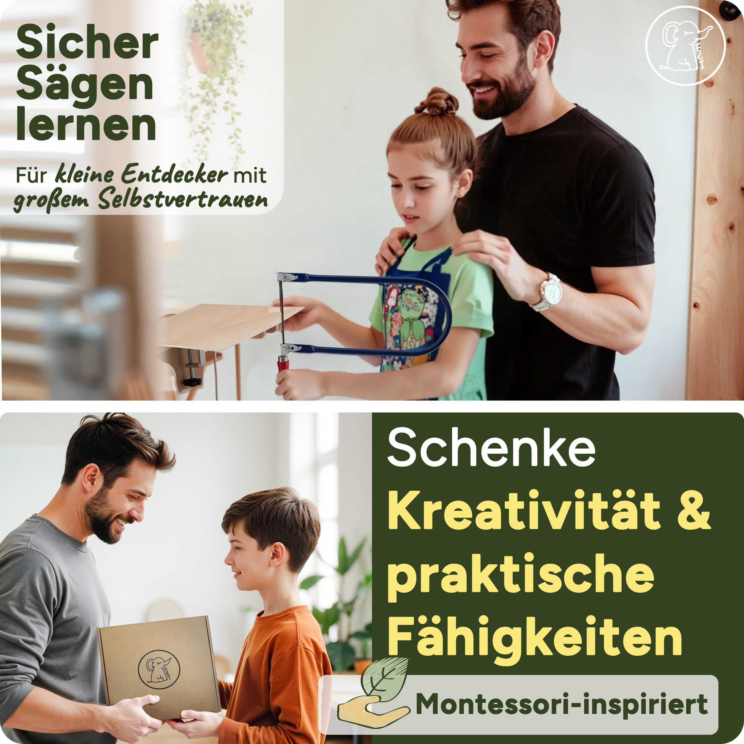 Eli Kinder-Werkzeug-Set Laubsäge für Kinder - inkl Vorlagen - Laubsägeplatt günstig online kaufen