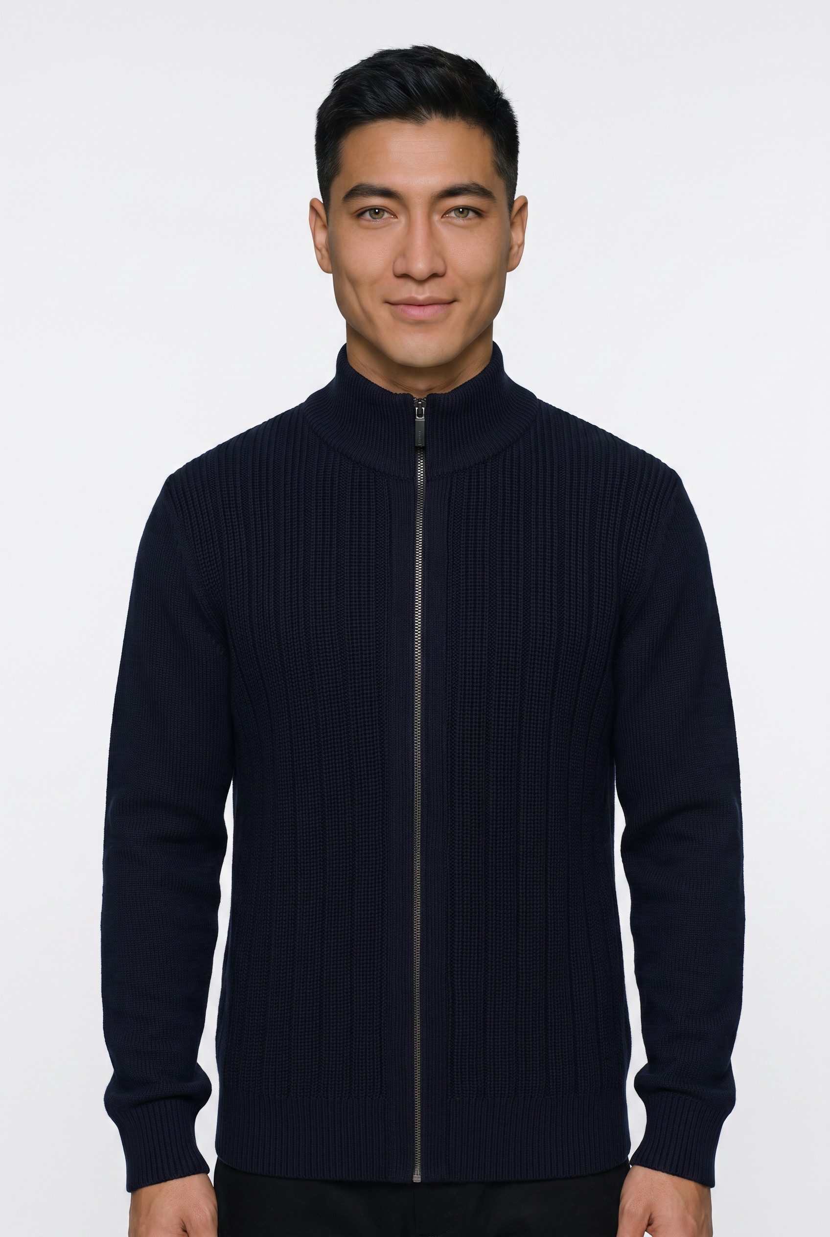 Pierre Cardin Strickjacke in gerippter Qualität