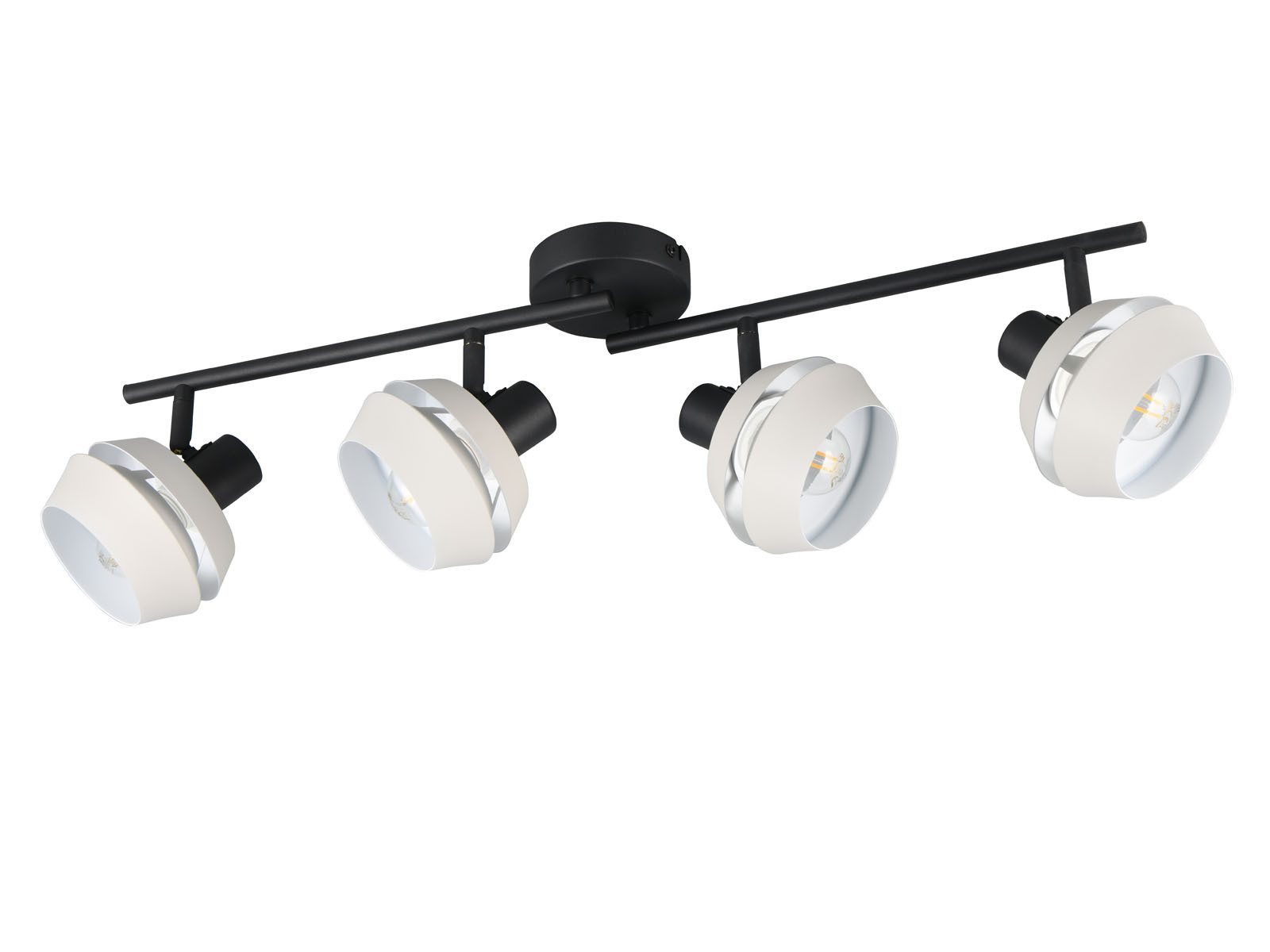 Reality Leuchten LED Deckenstrahler, LED wechselbar, Warmweiß, 4flammig Spots schwenkbar, Spotleiste & Wandstrahler innen 72cm lang