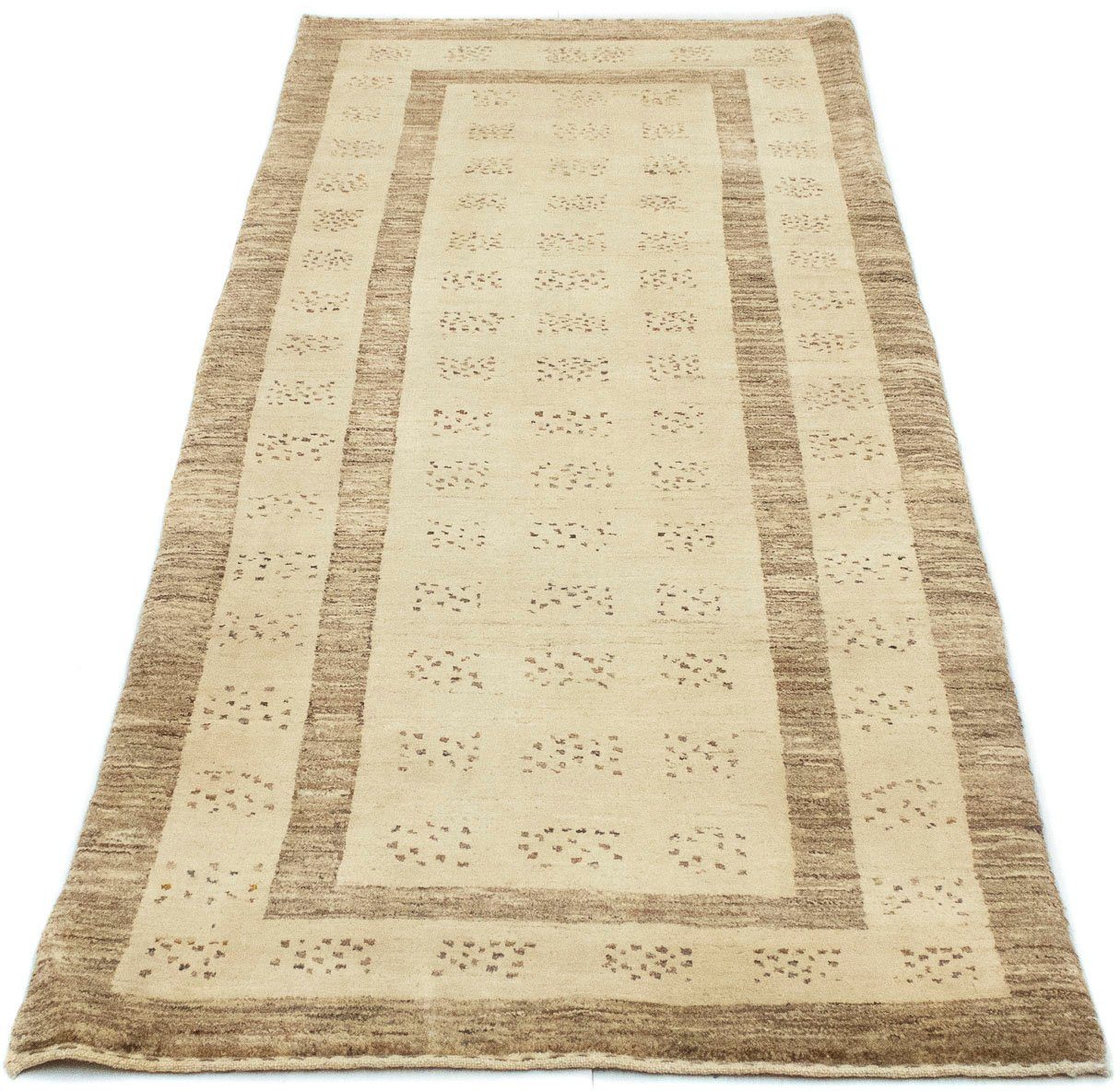 Wollteppich Gabbeh Teppich handgeknüpft beige, morgenland, rechteckig, Höhe: 18 mm, handgeknüpft | Kurzflor-Teppiche
